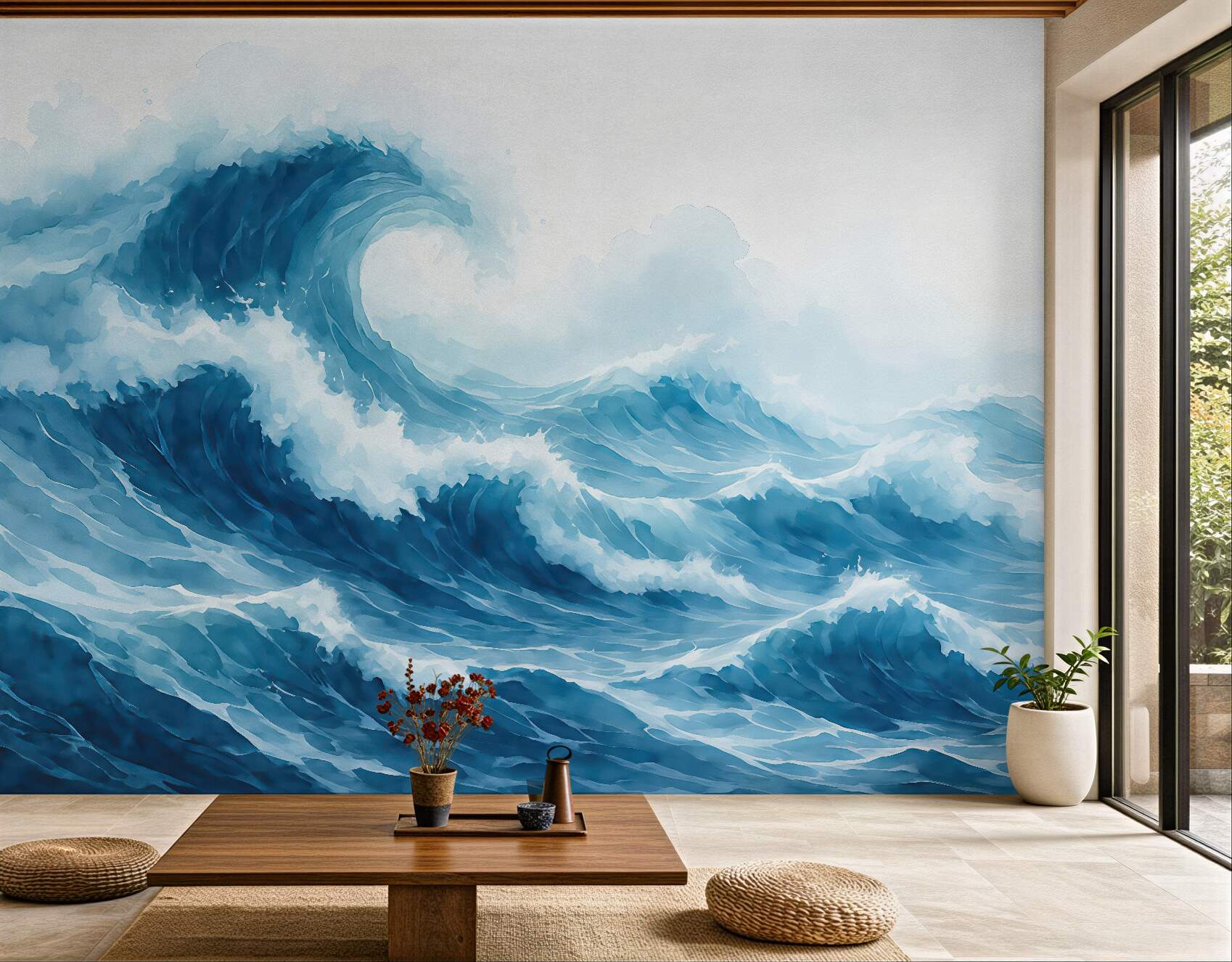 Fototapeta malarskie błękitne fale oceanu