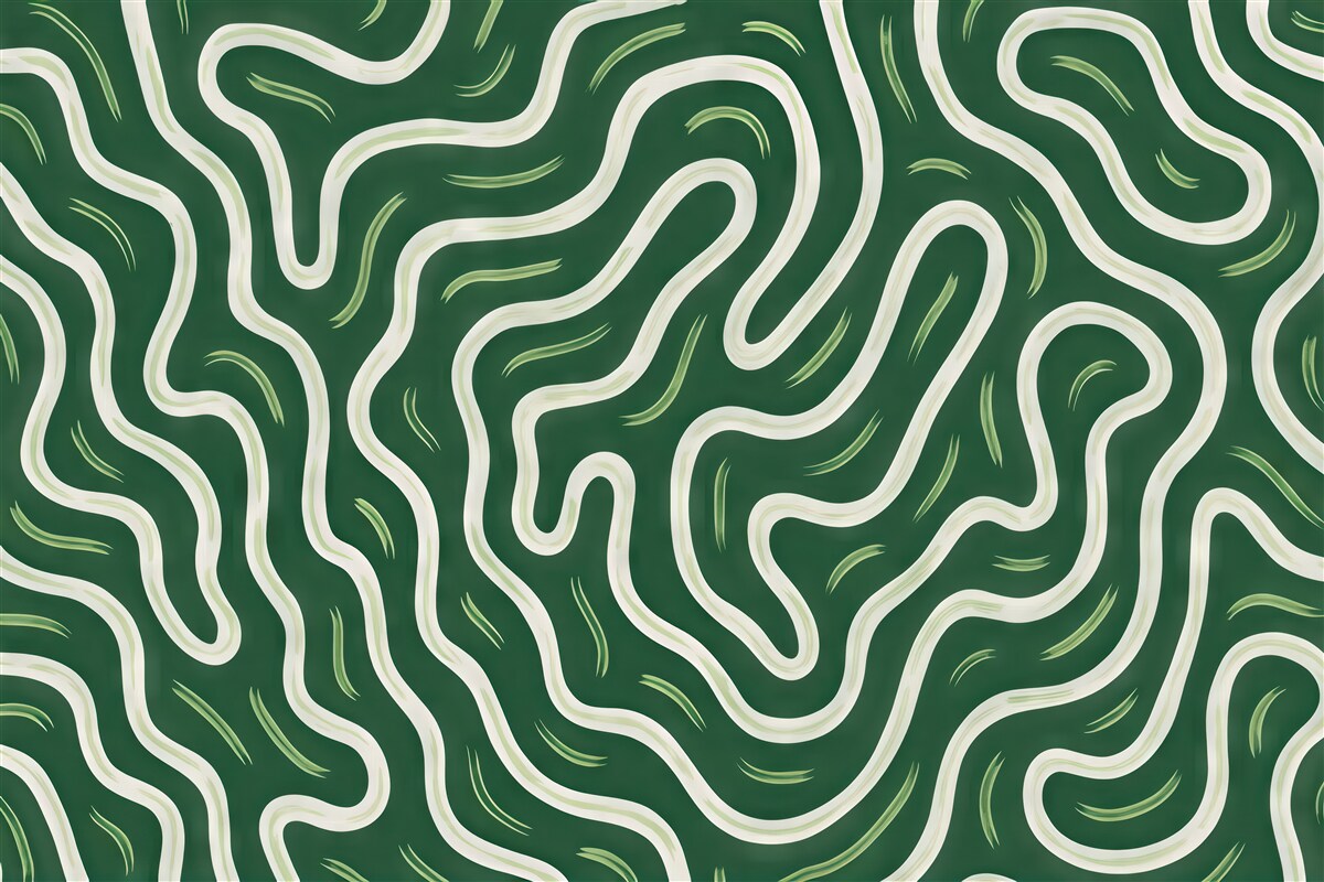 Fototapeta zielony abstrakcyjny labirynt fal