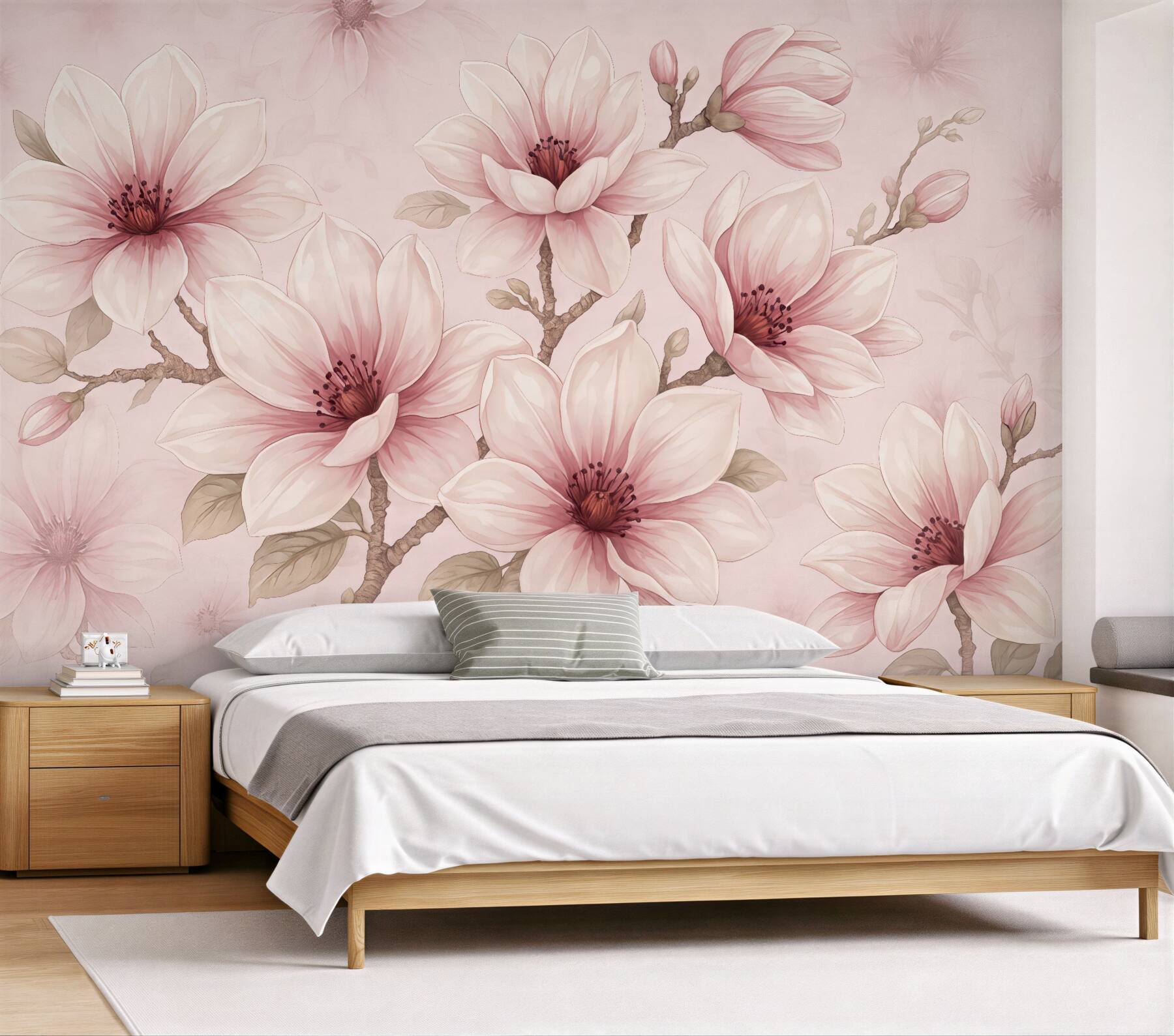 Fototapeta pudrowe magnolie w delikatnym rozkwicie