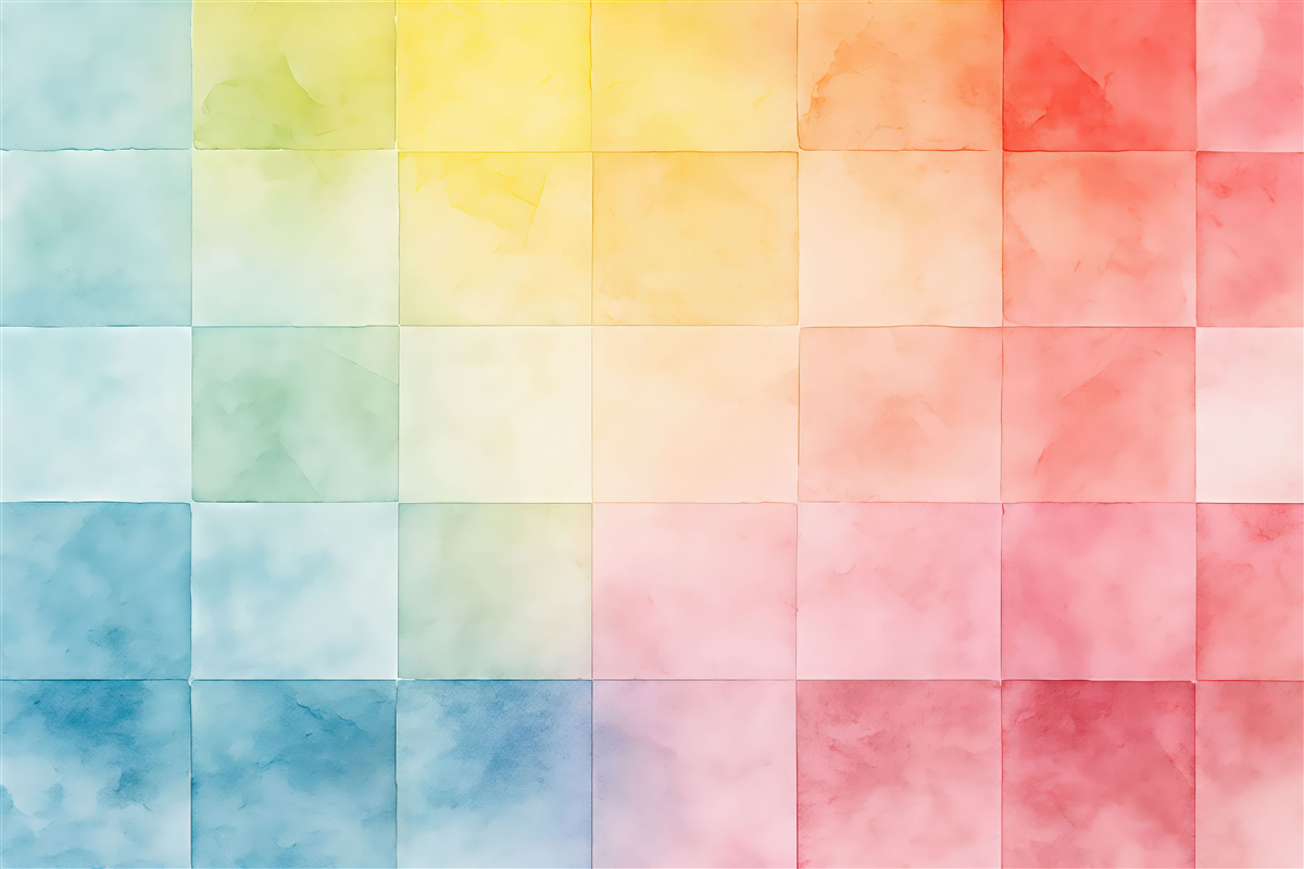Fototapeta akwarelowa mozaika w pastelowych barwach