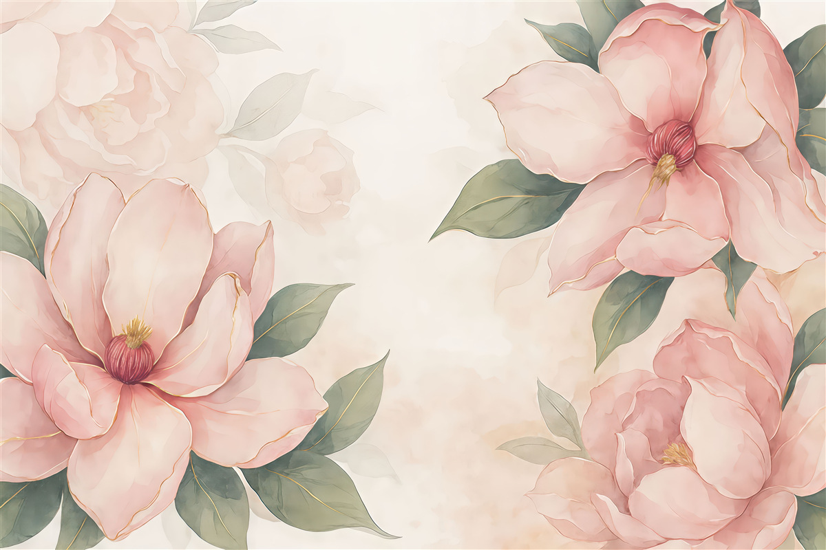 Fototapeta pudrowe magnolie w subtelnej elegancji