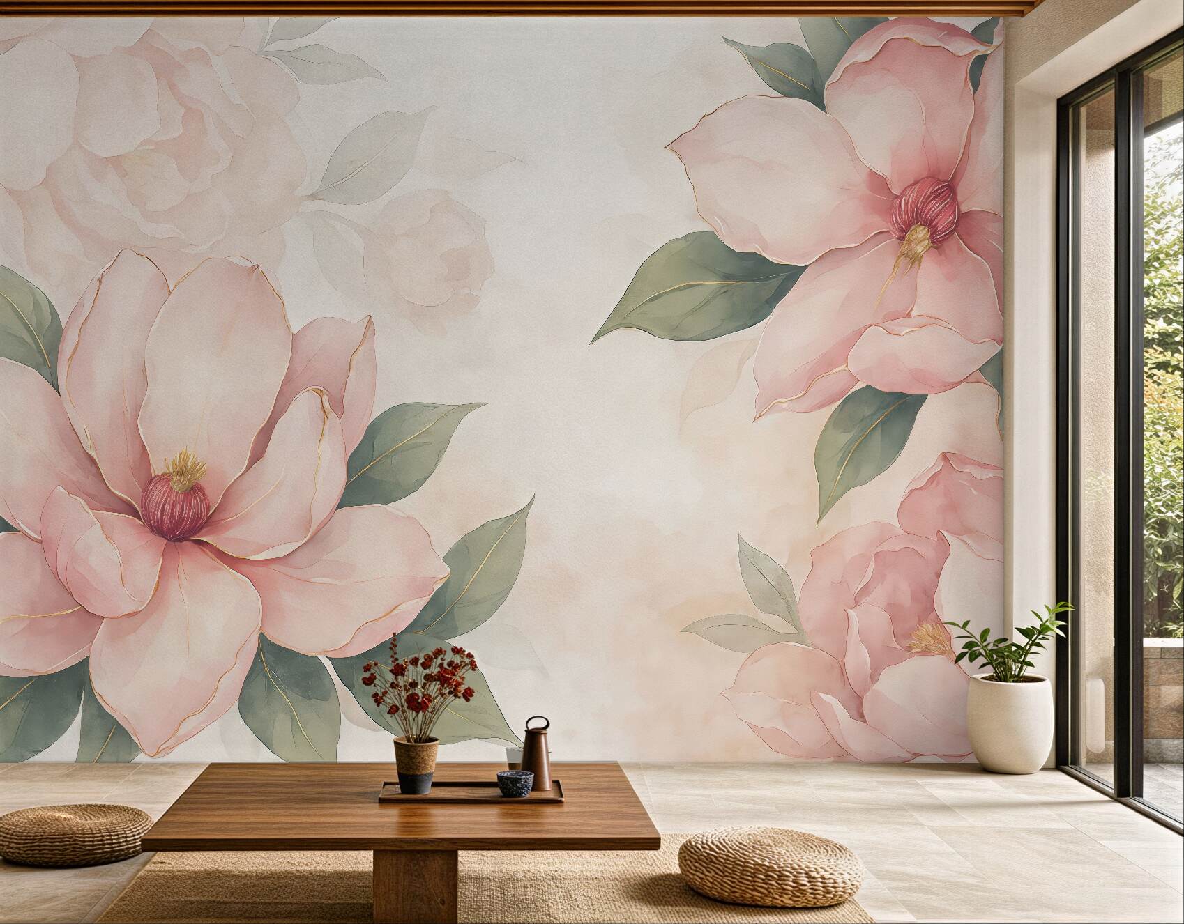 Fototapeta pudrowe magnolie w subtelnej elegancji