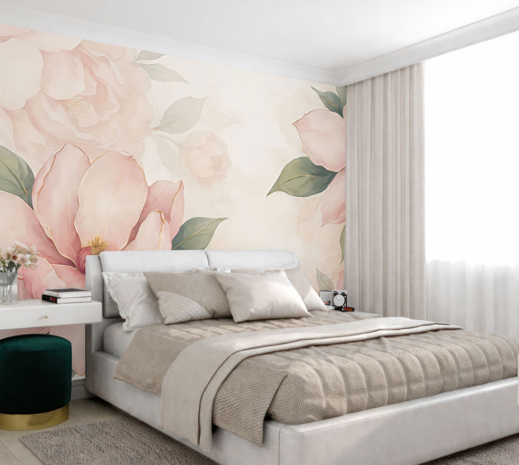 Fototapeta pudrowe magnolie w subtelnej elegancji