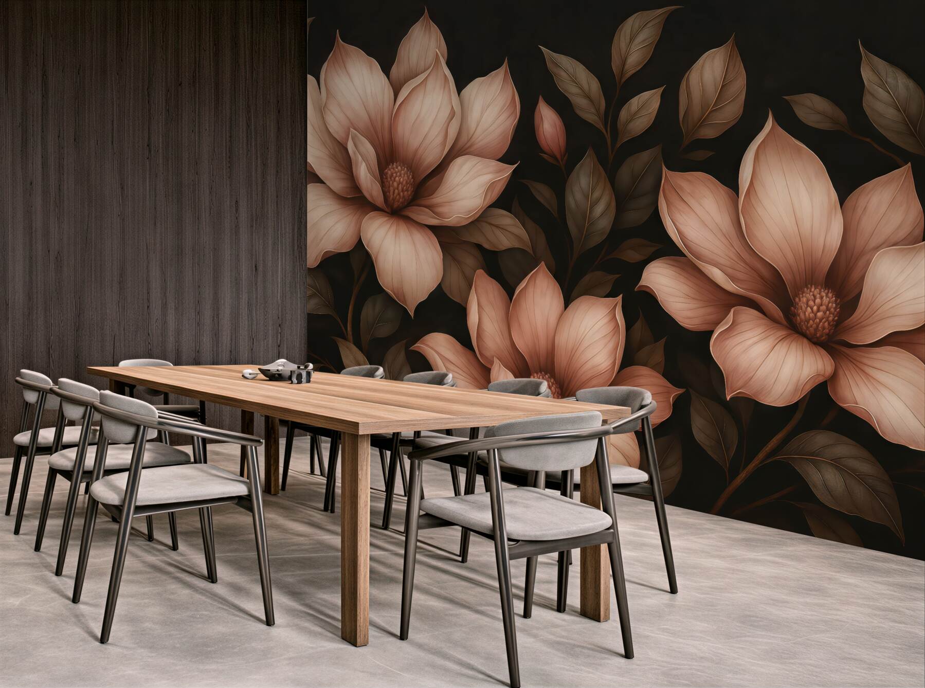 Fototapeta eleganckie magnolie na ciemnym tle