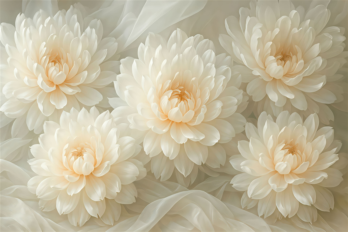 Fototapeta kremowe peonie w jedwabistej delikatności