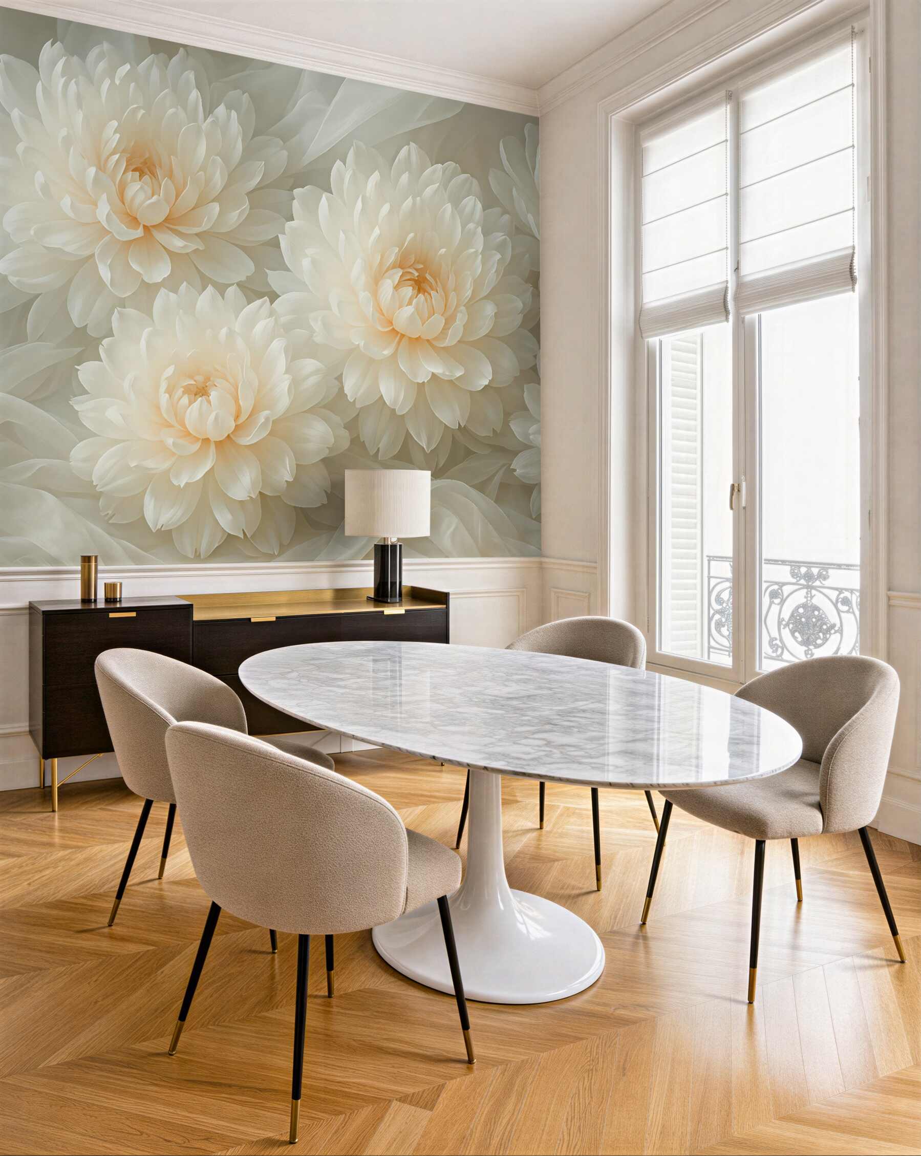 Fototapeta kremowe peonie w jedwabistej delikatności
