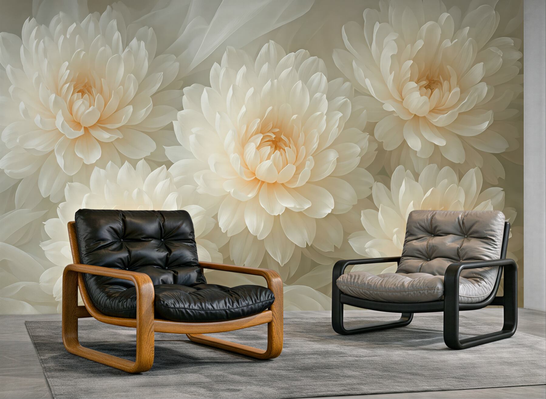 Fototapeta kremowe peonie w jedwabistej delikatności