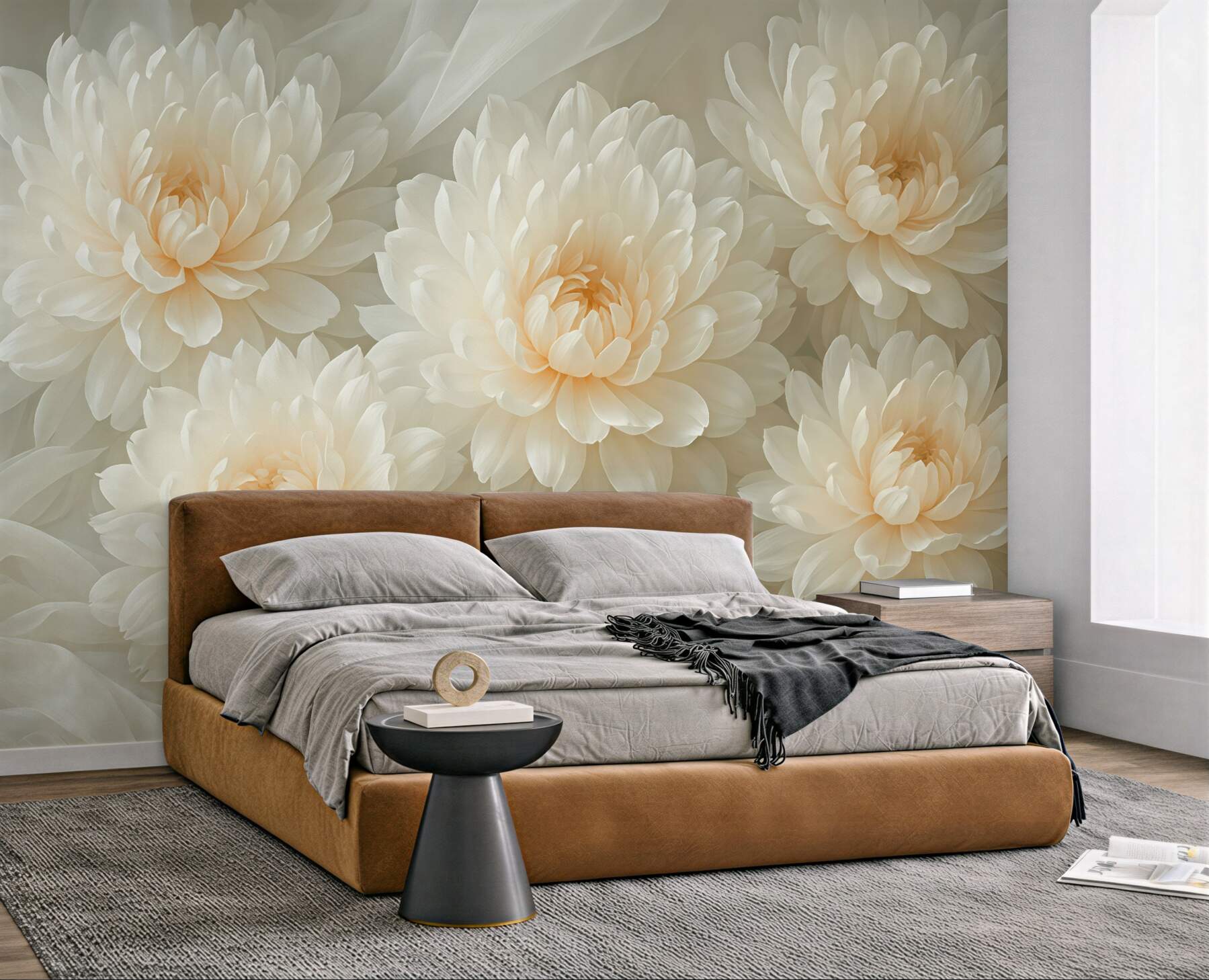 Fototapeta kremowe peonie w jedwabistej delikatności