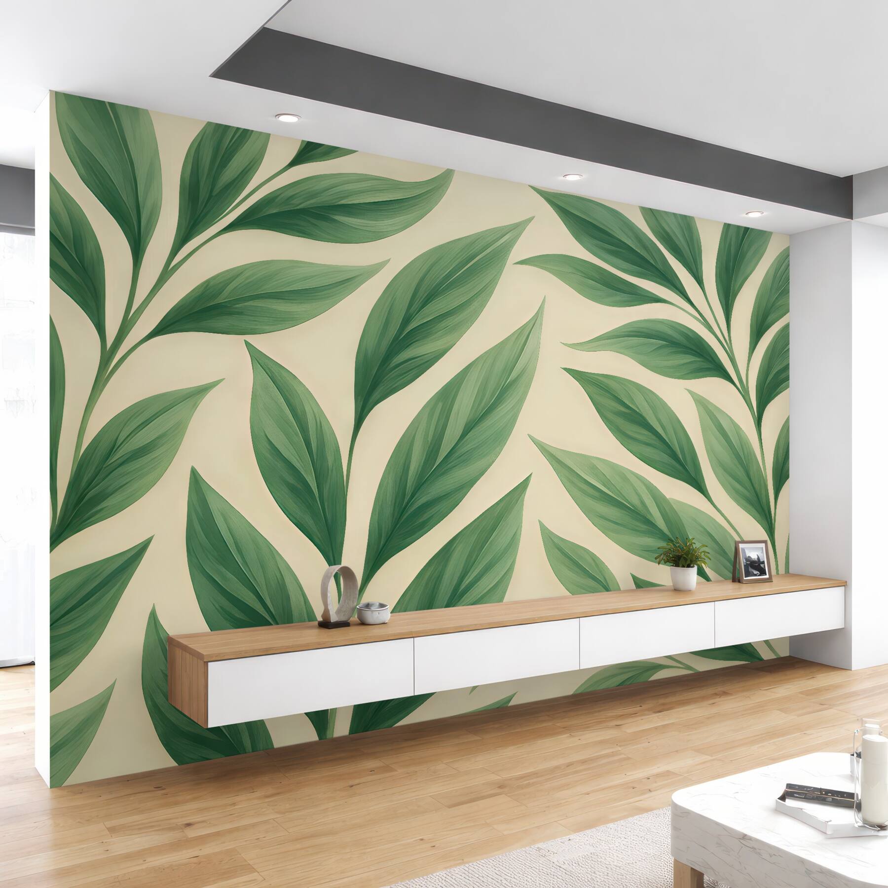 Fototapeta subtelne liście w botanicznym rytmie