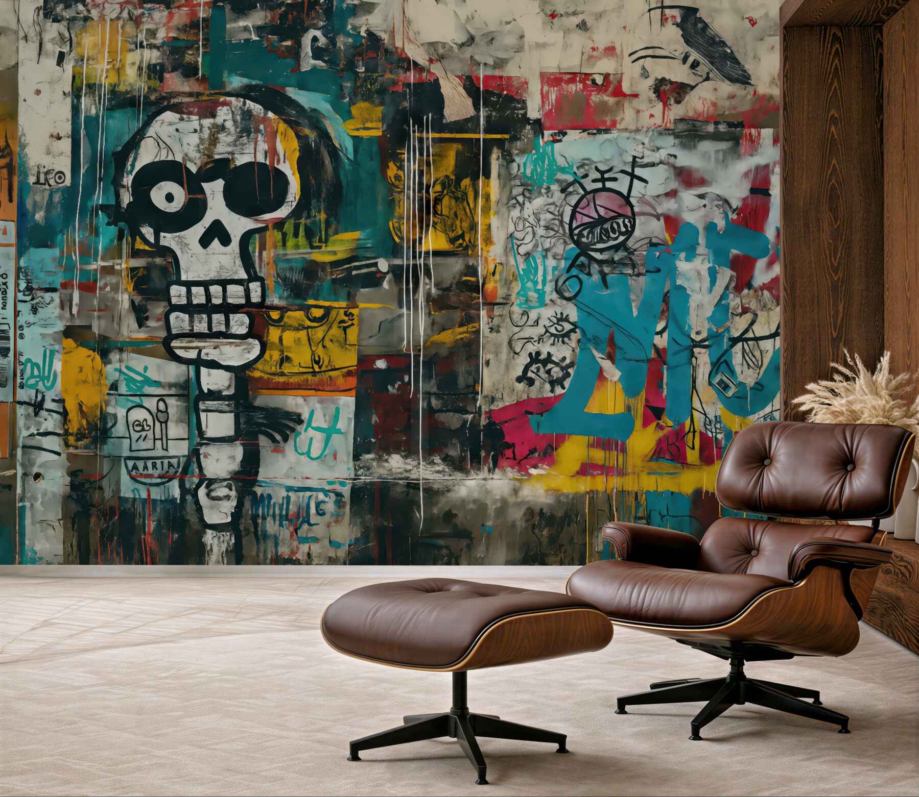 Fototapeta miejski graffiti z czaszką