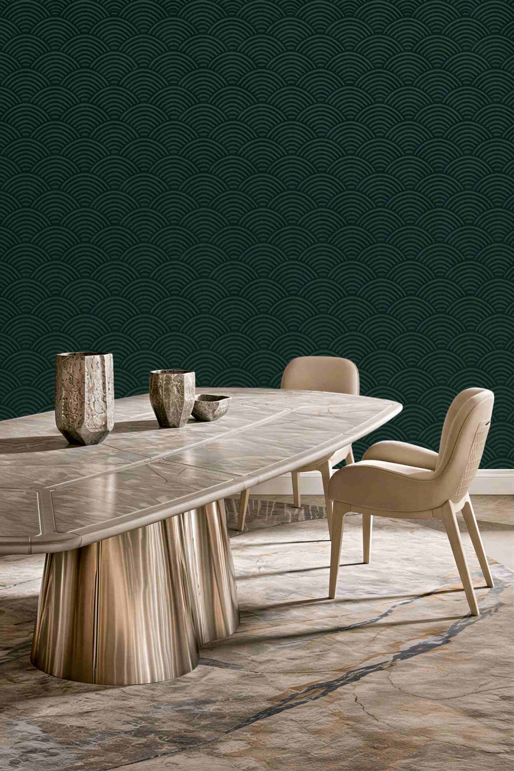 Fototapeta ciemny geometryczny wzór japońskich fal