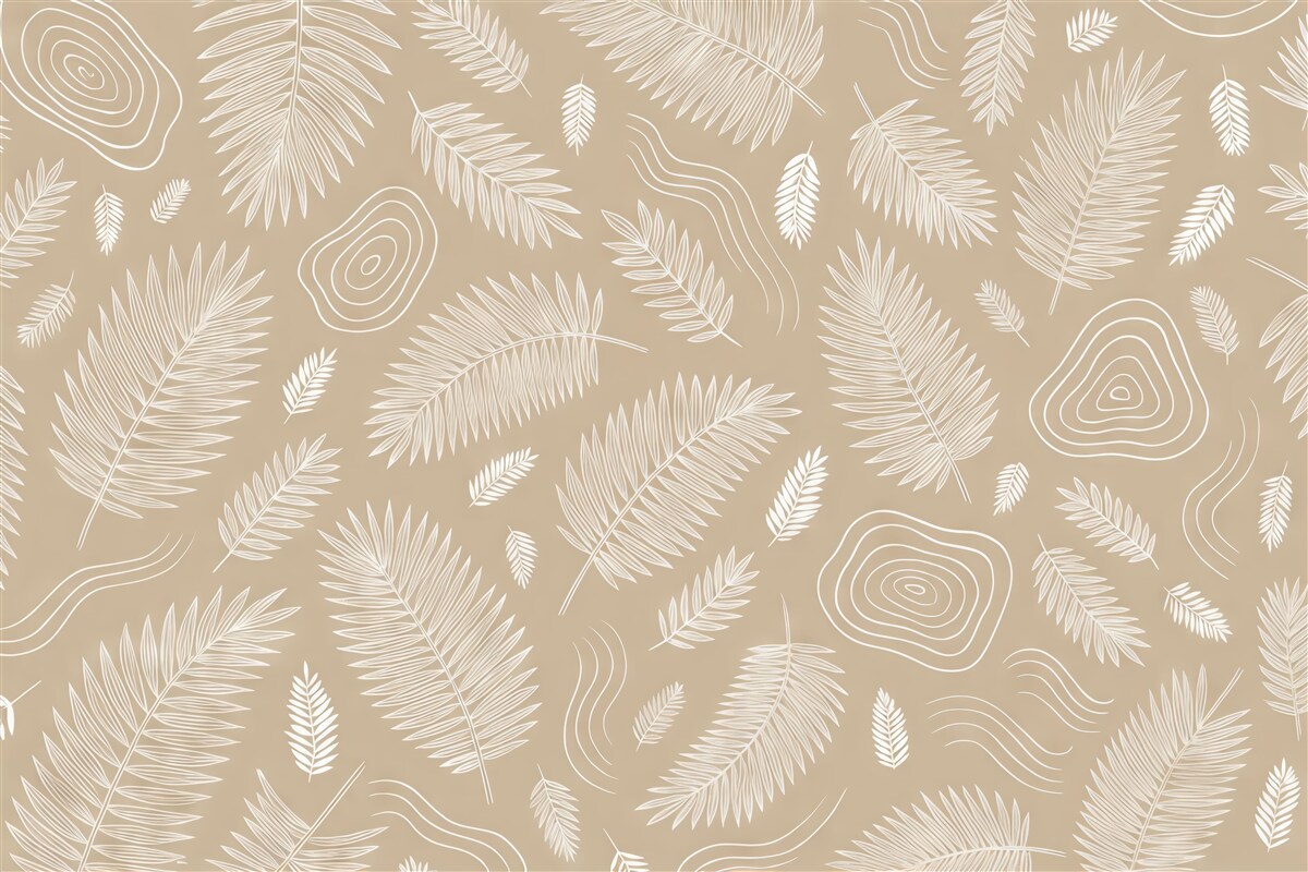 Fototapeta beżowe liście w stylu boho