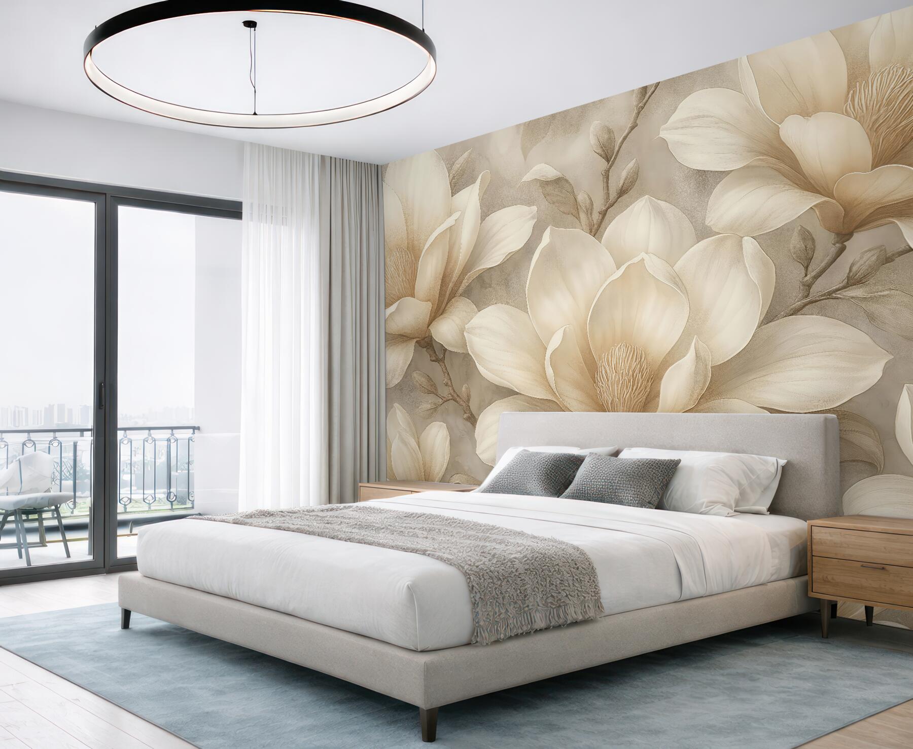 Fototapeta kremowe magnolie w subtelnej elegancji
