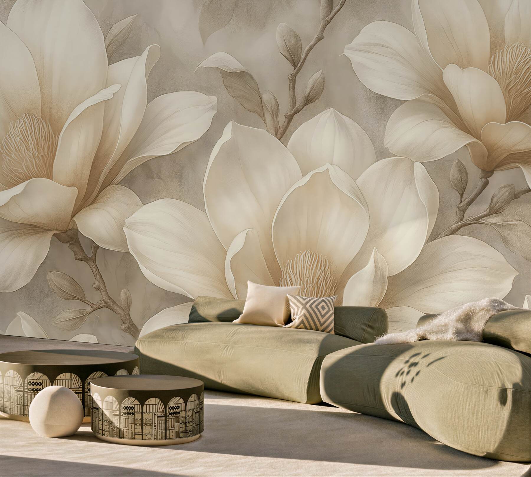 Fototapeta kremowe magnolie w subtelnej elegancji
