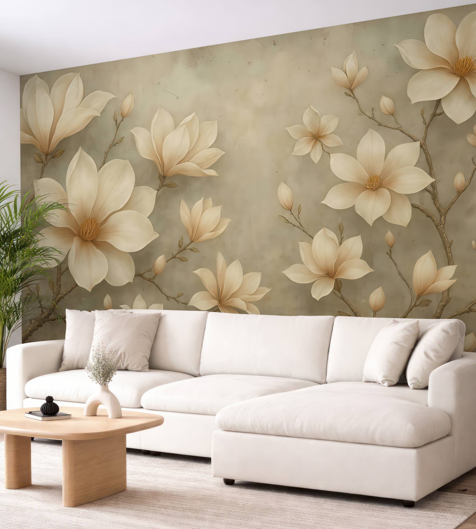 Fototapeta kremowe magnolie w subtelnej elegancji