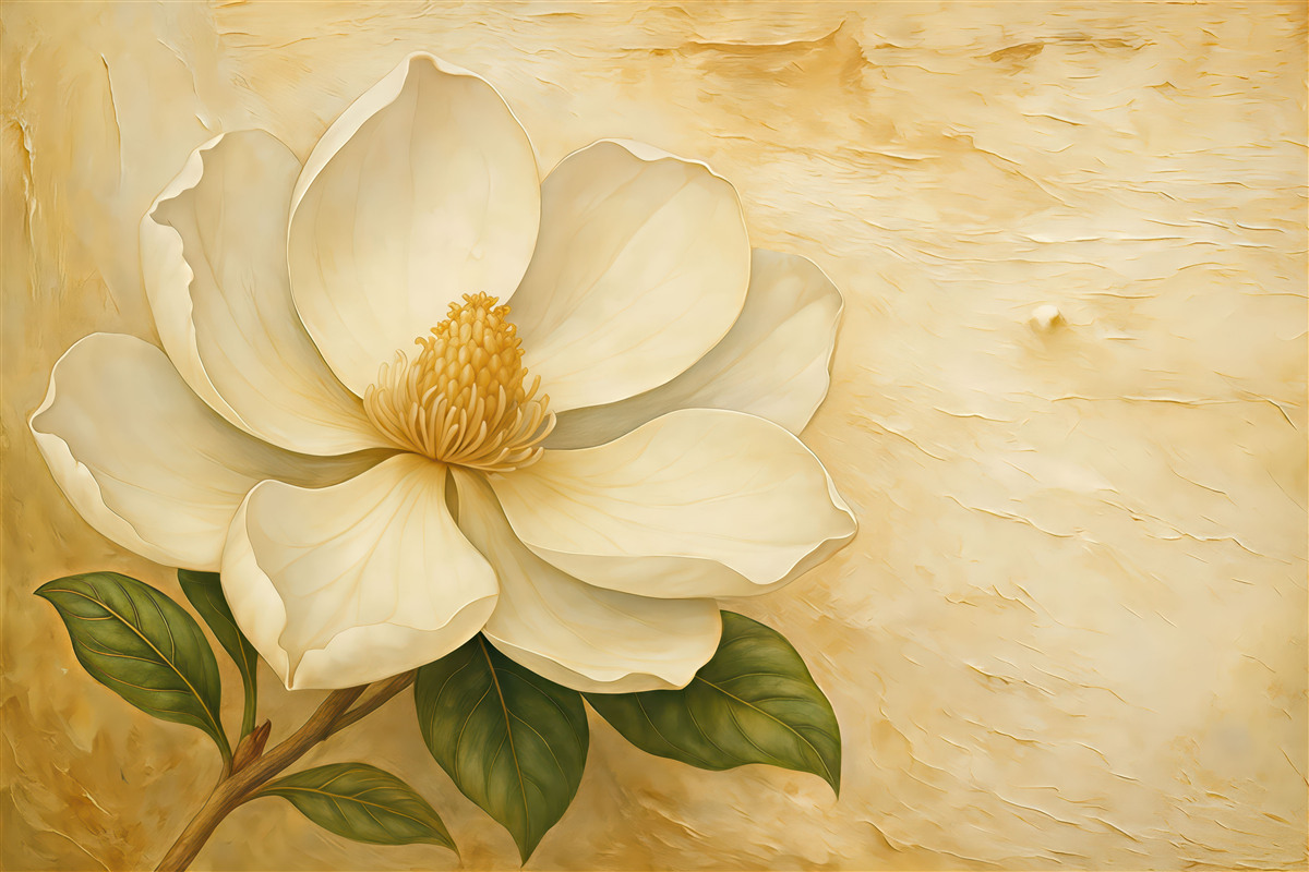 Fototapeta kremowa magnolia w eleganckim stylu