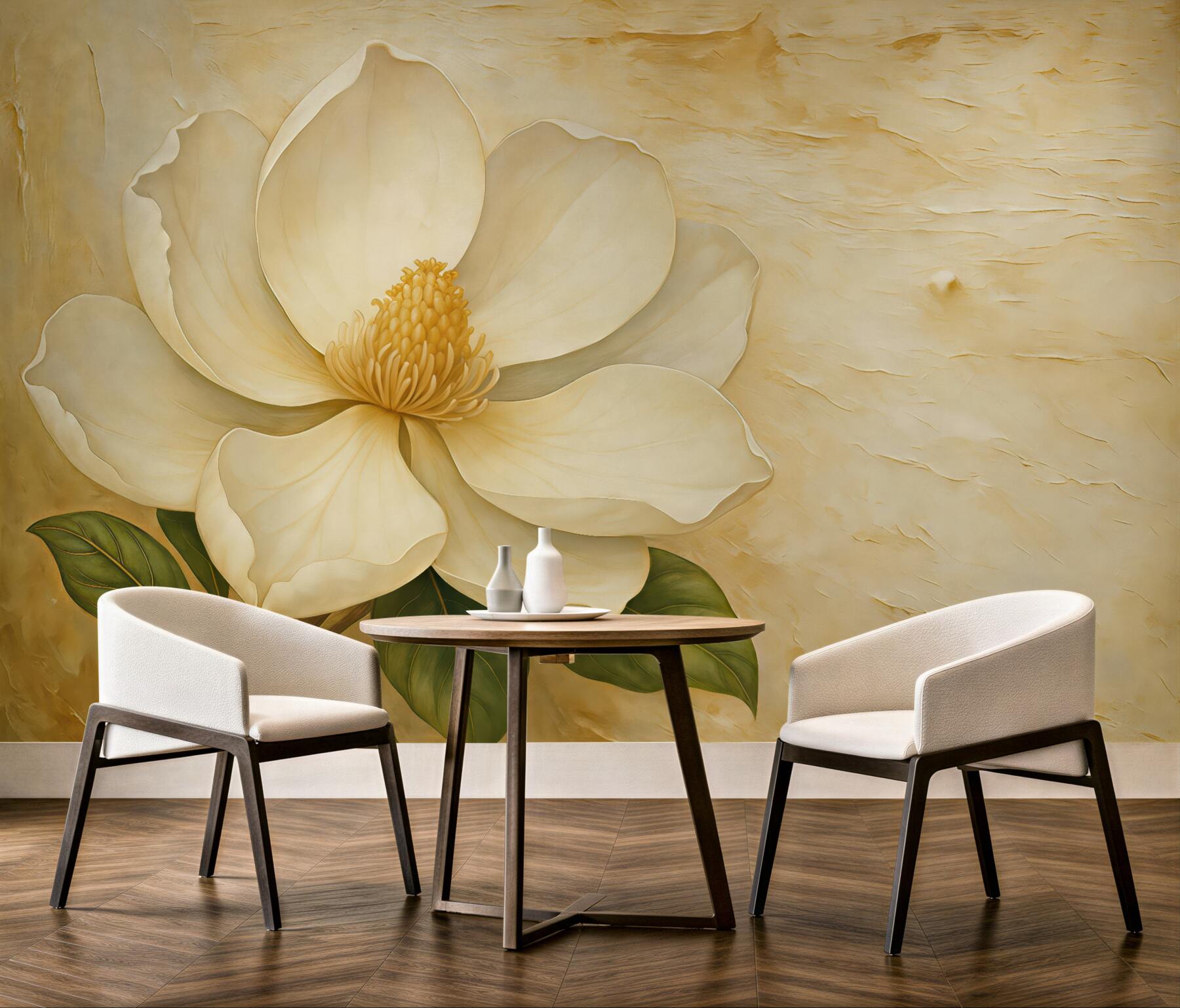 Fototapeta kremowa magnolia w eleganckim stylu