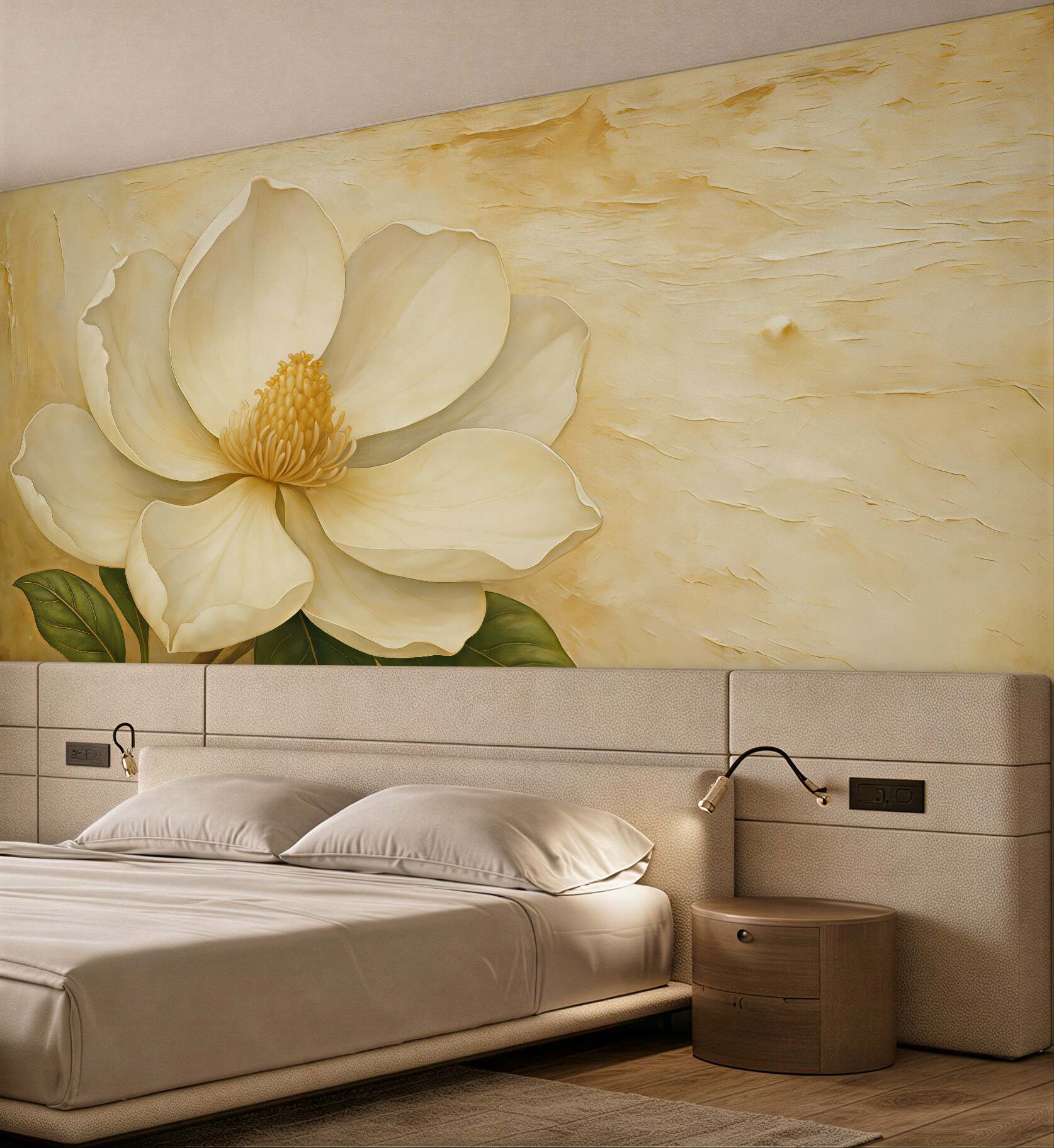 Fototapeta kremowa magnolia w eleganckim stylu