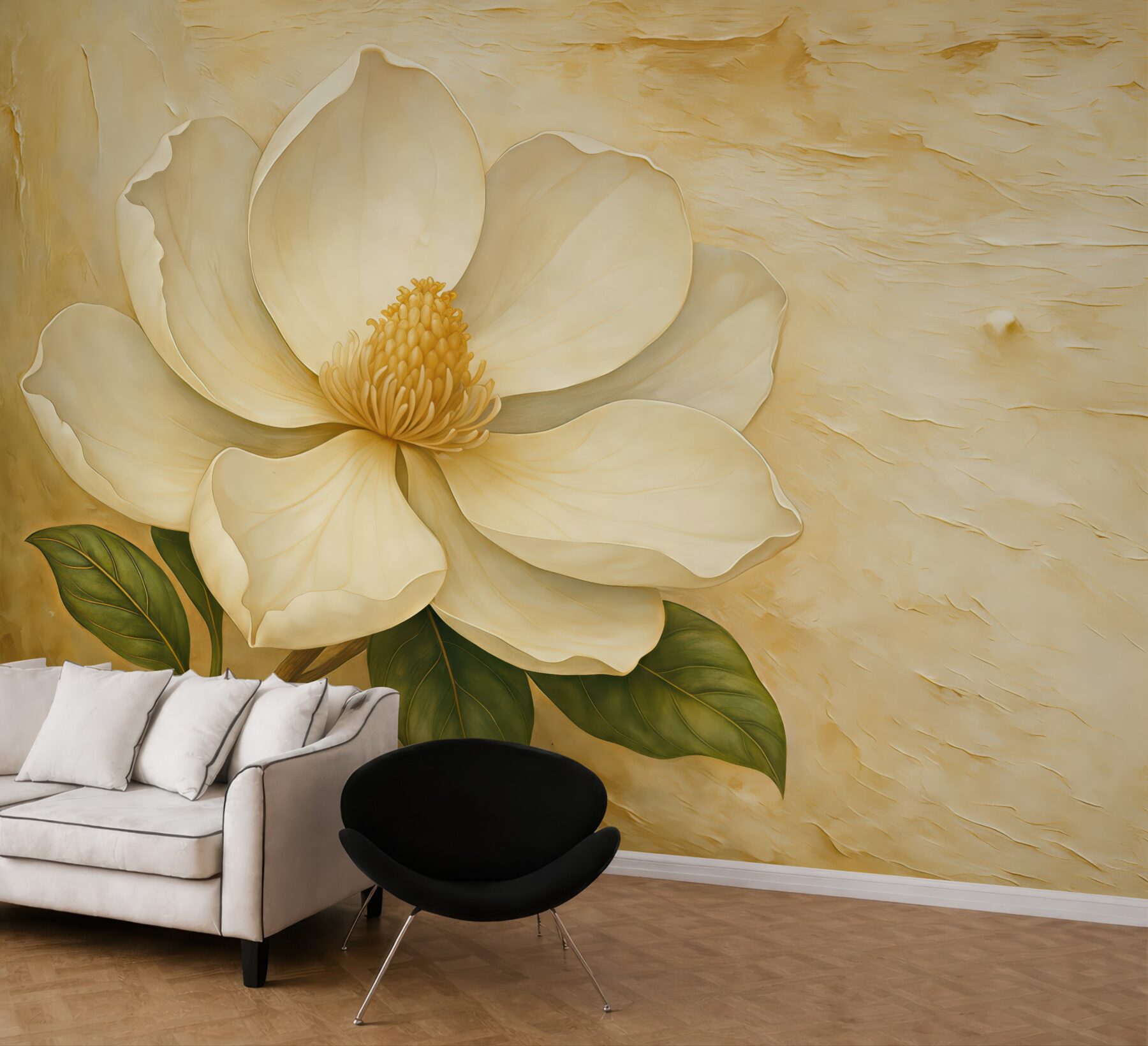 Fototapeta kremowa magnolia w eleganckim stylu