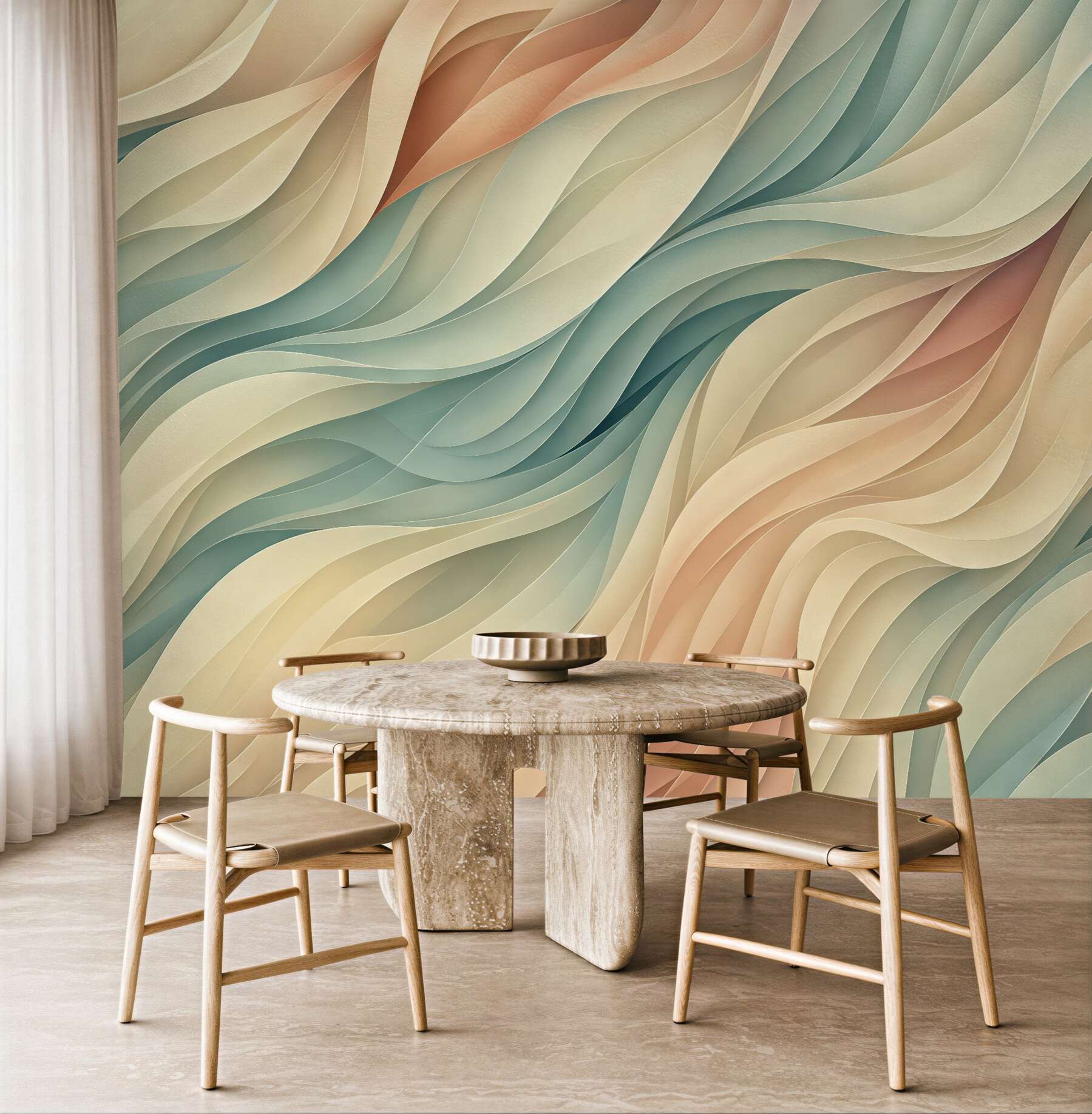 Fototapeta falista abstrakcja w pastelowych tonach
