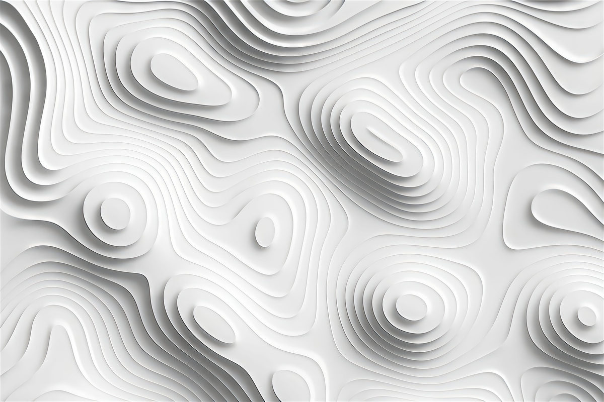Fototapeta biała abstrakcja warstwowych linii 3d