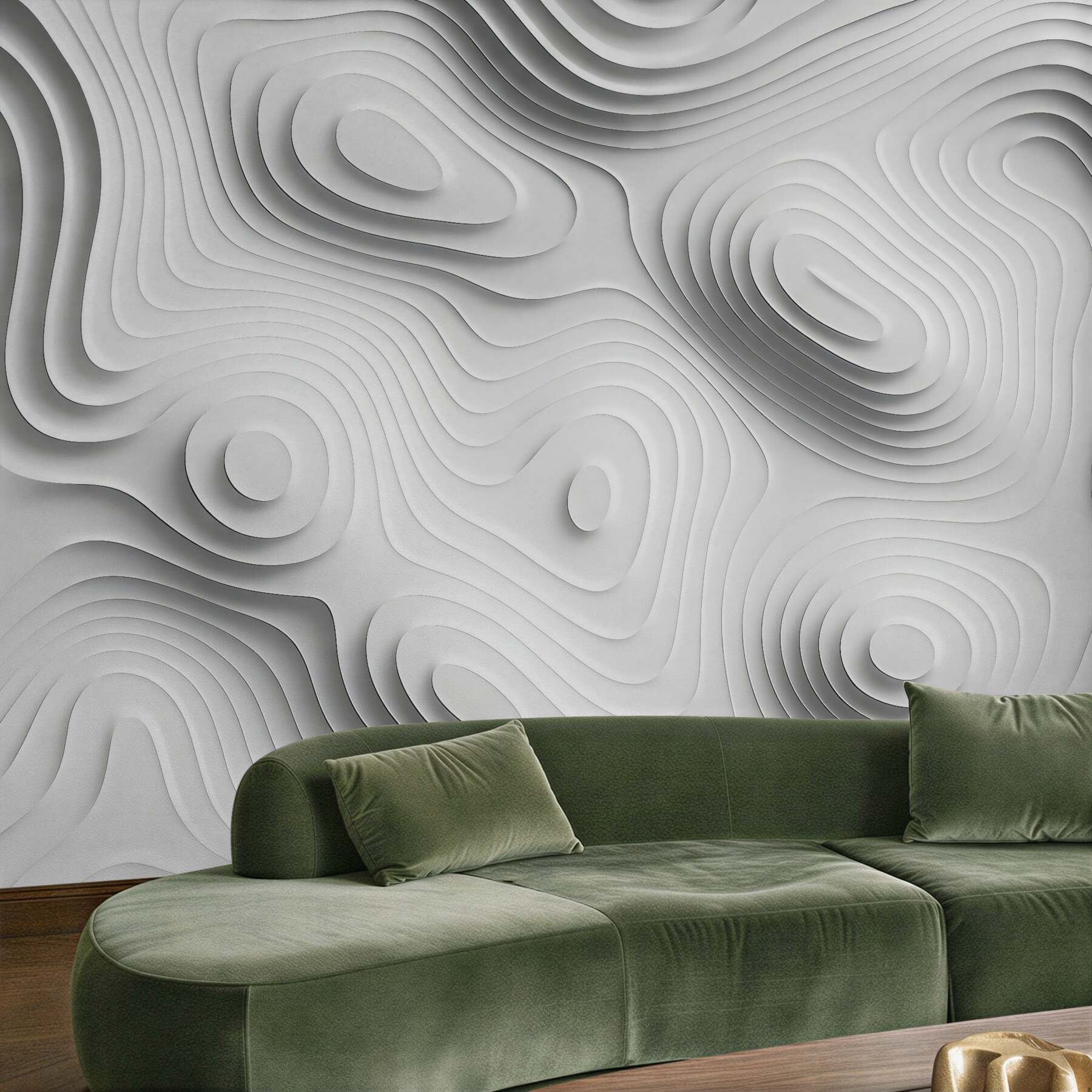 Fototapeta biała abstrakcja warstwowych linii 3d