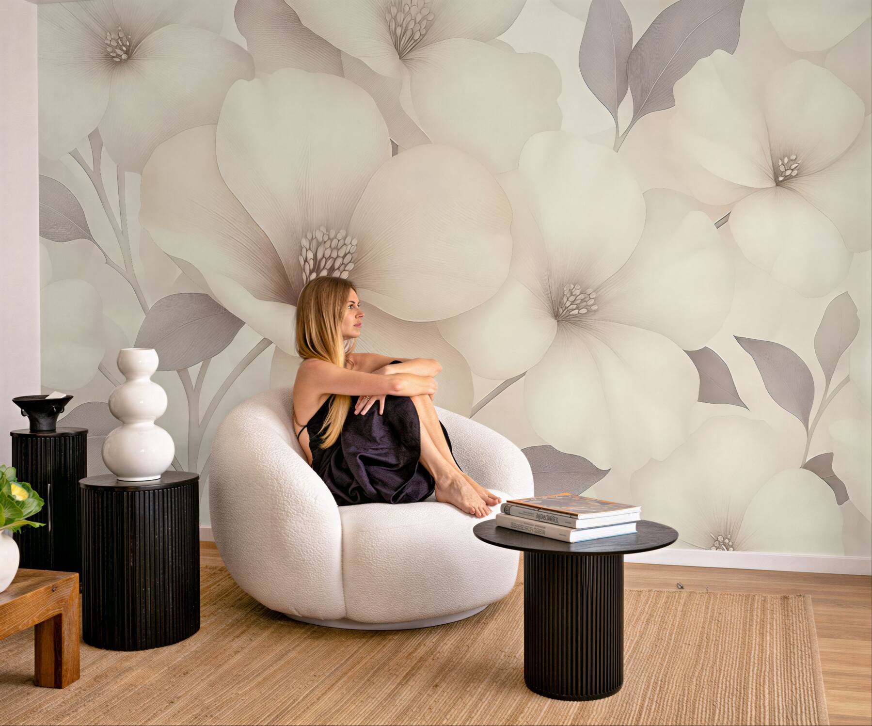 Fototapeta kremowe magnolie w subtelnym blasku