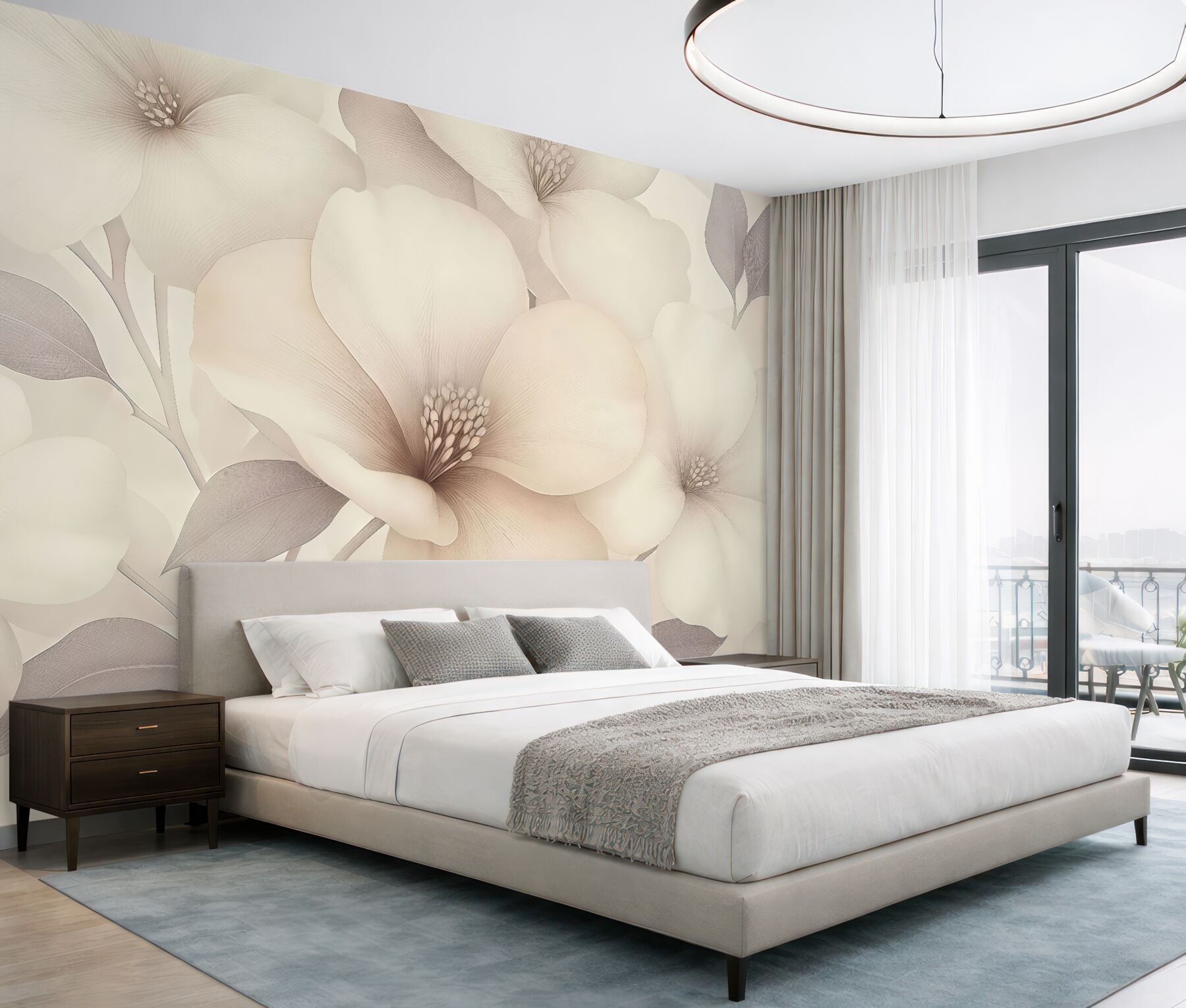 Fototapeta kremowe magnolie w subtelnym blasku
