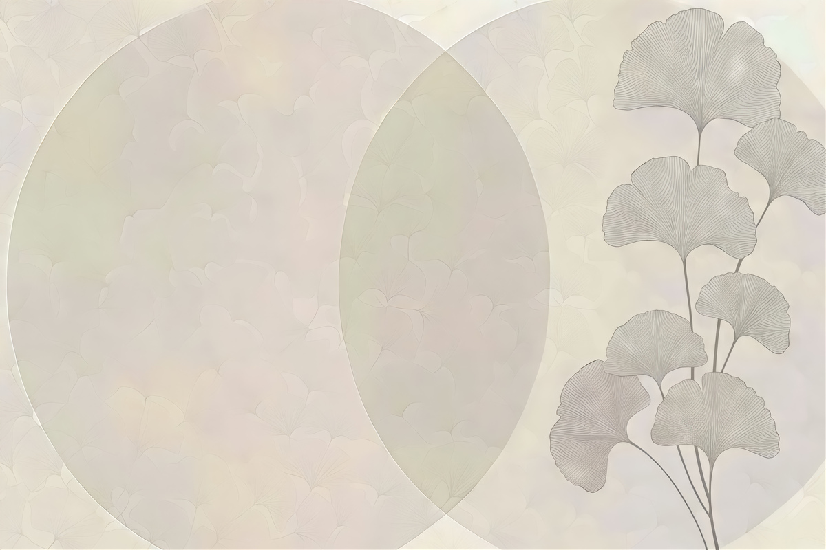 Fototapeta subtelne liście ginkgo w pastelach