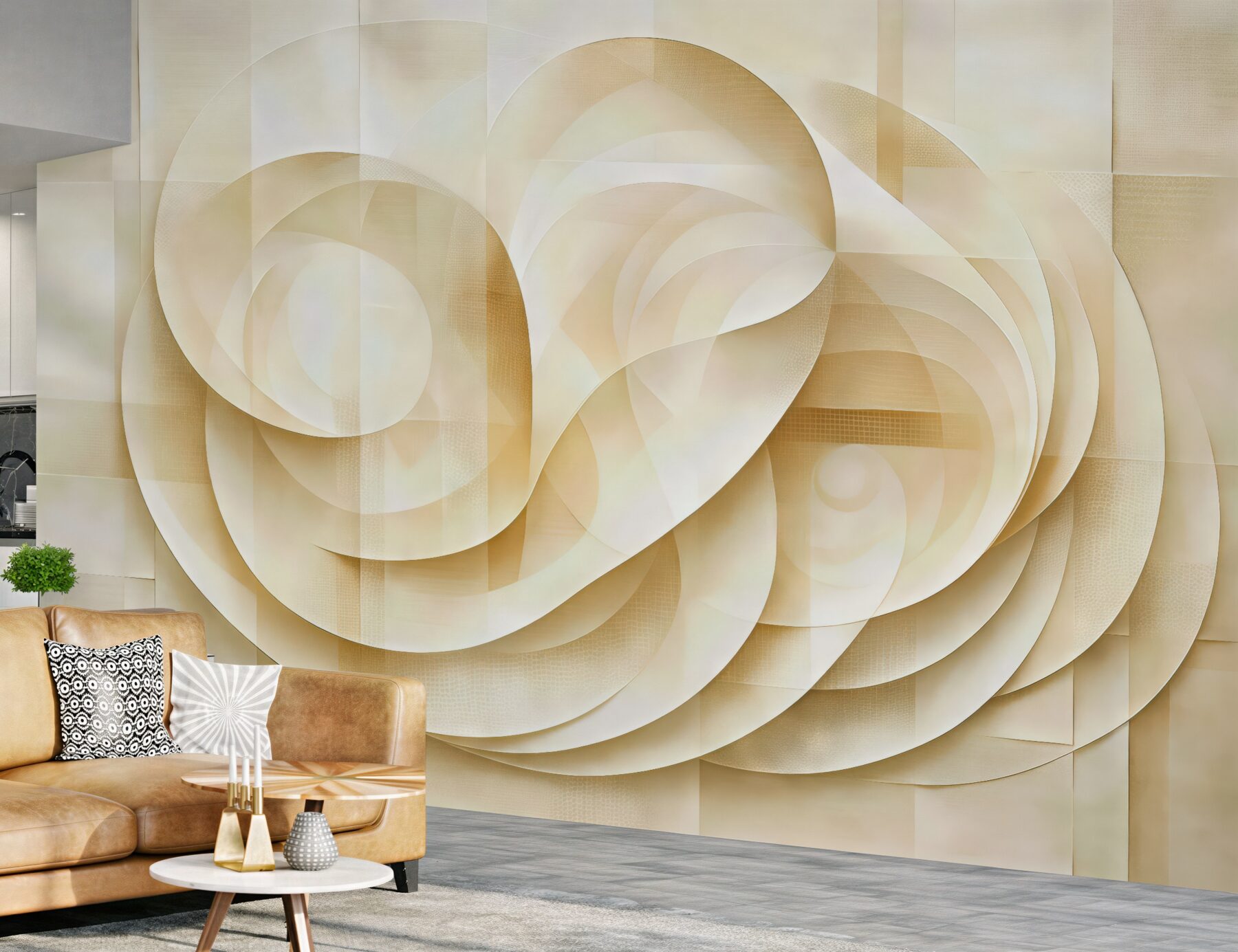 Fototapeta złocista geometryczna spirala abstrakcyjna
