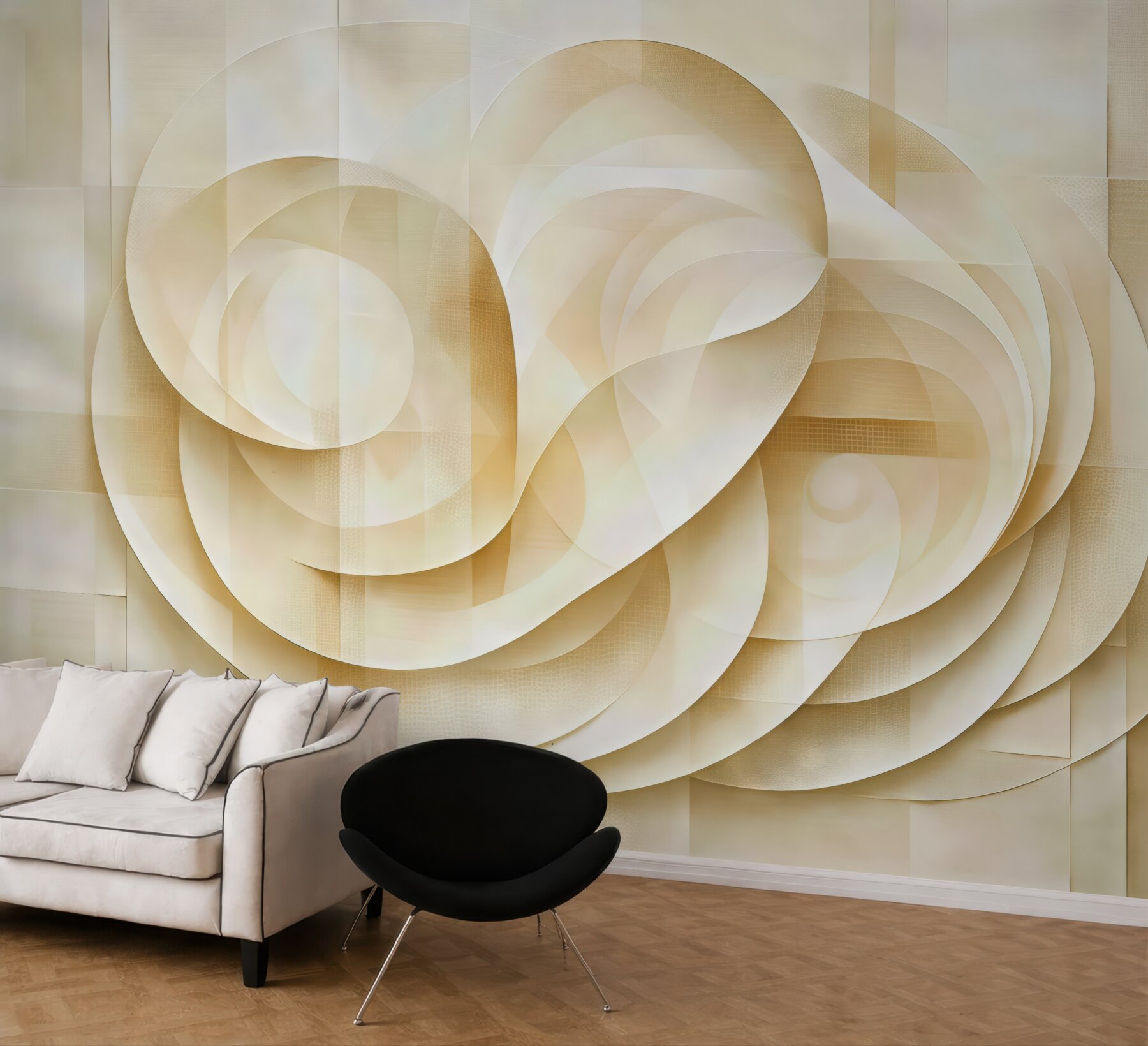 Fototapeta złocista geometryczna spirala abstrakcyjna