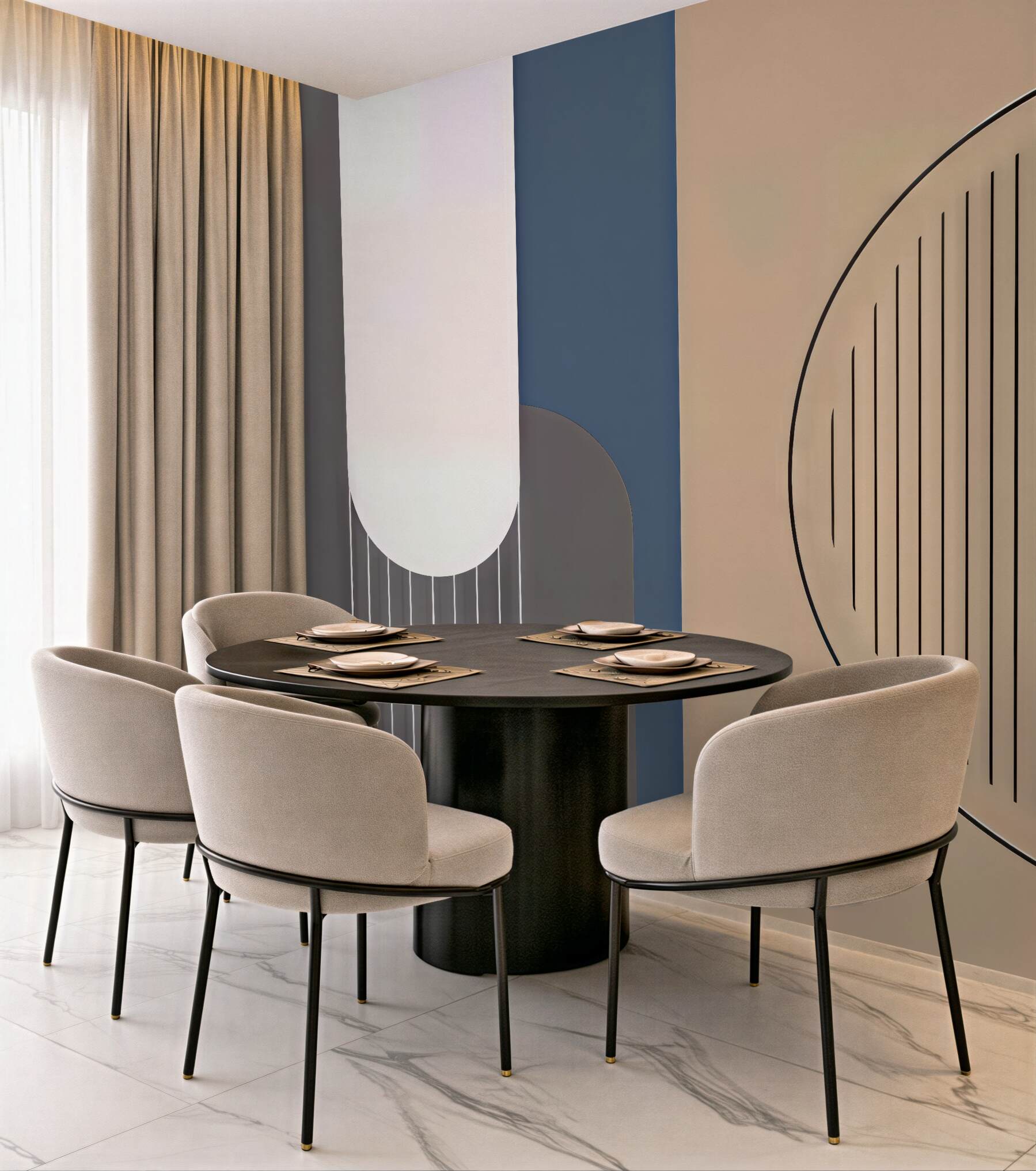 Fototapeta geometryczna harmonia w pastelowych tonach