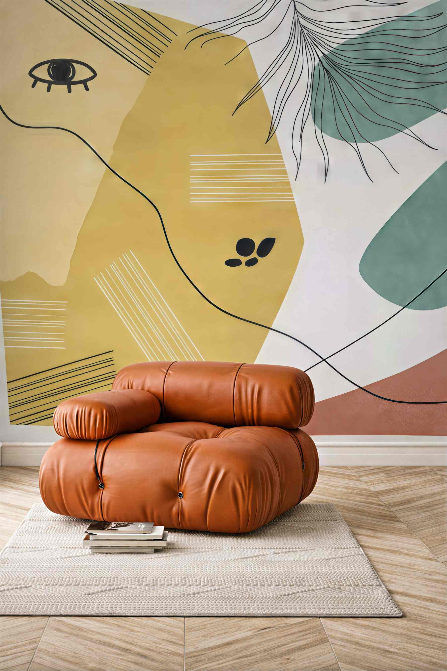 Fototapeta abstrakcyjne twarze w kolorach boho