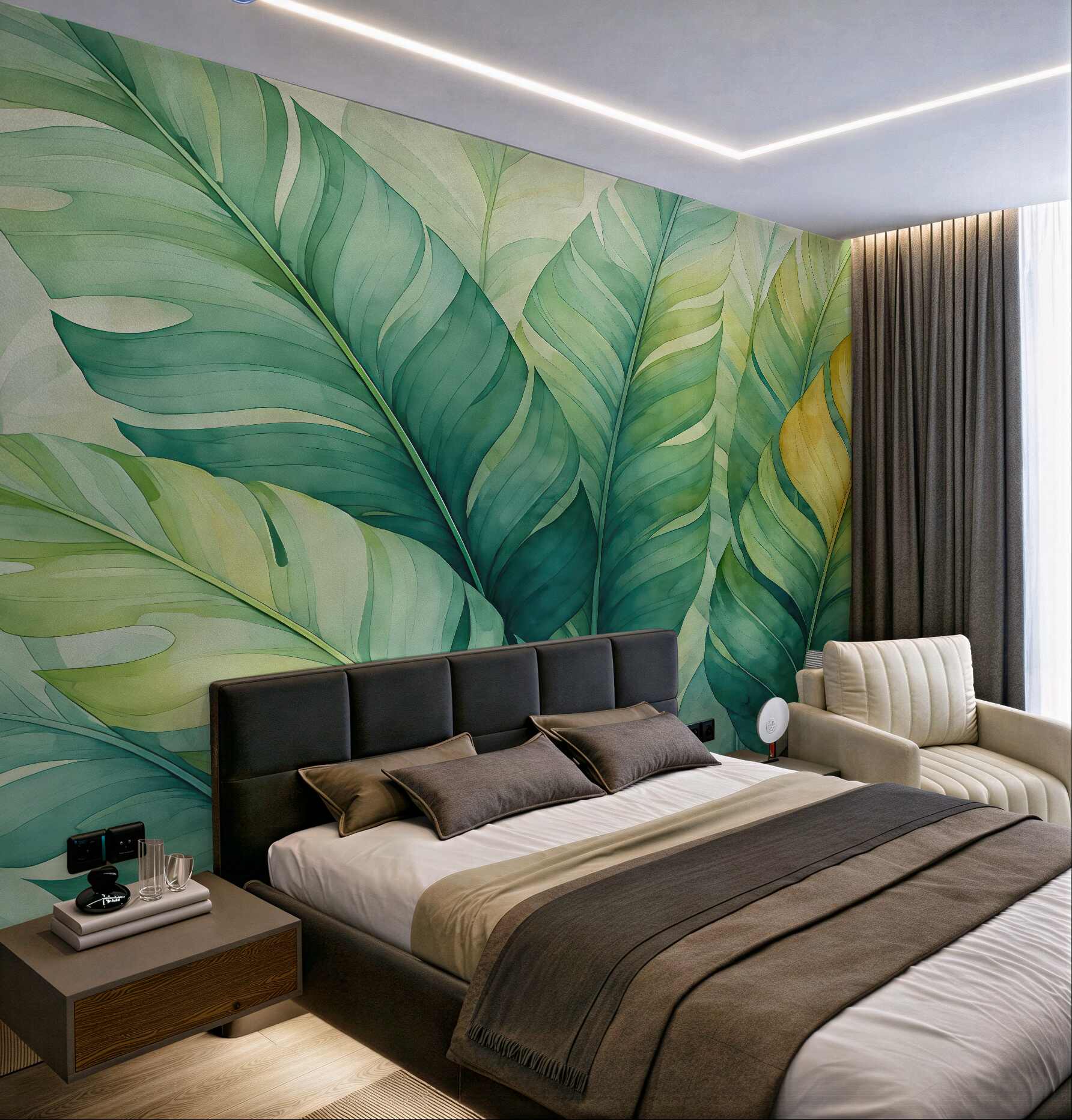 Fototapeta tropikalne liście w zielonej harmonii
