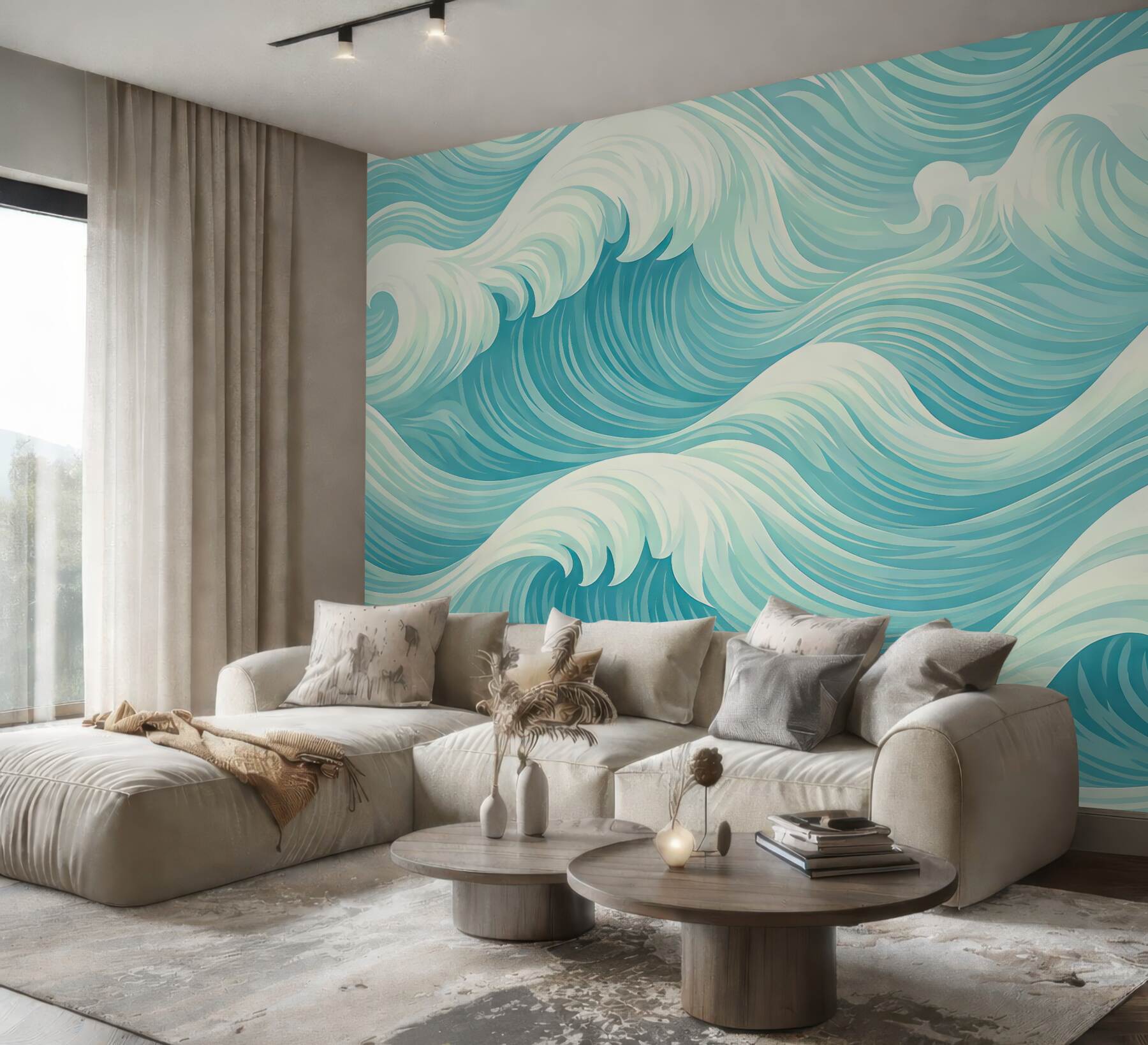 Fototapeta turkusowe fale oceanu