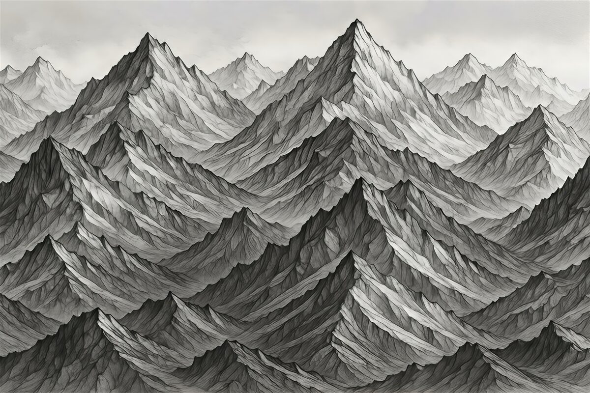 Fototapeta monochromatyczne górskie szczyty