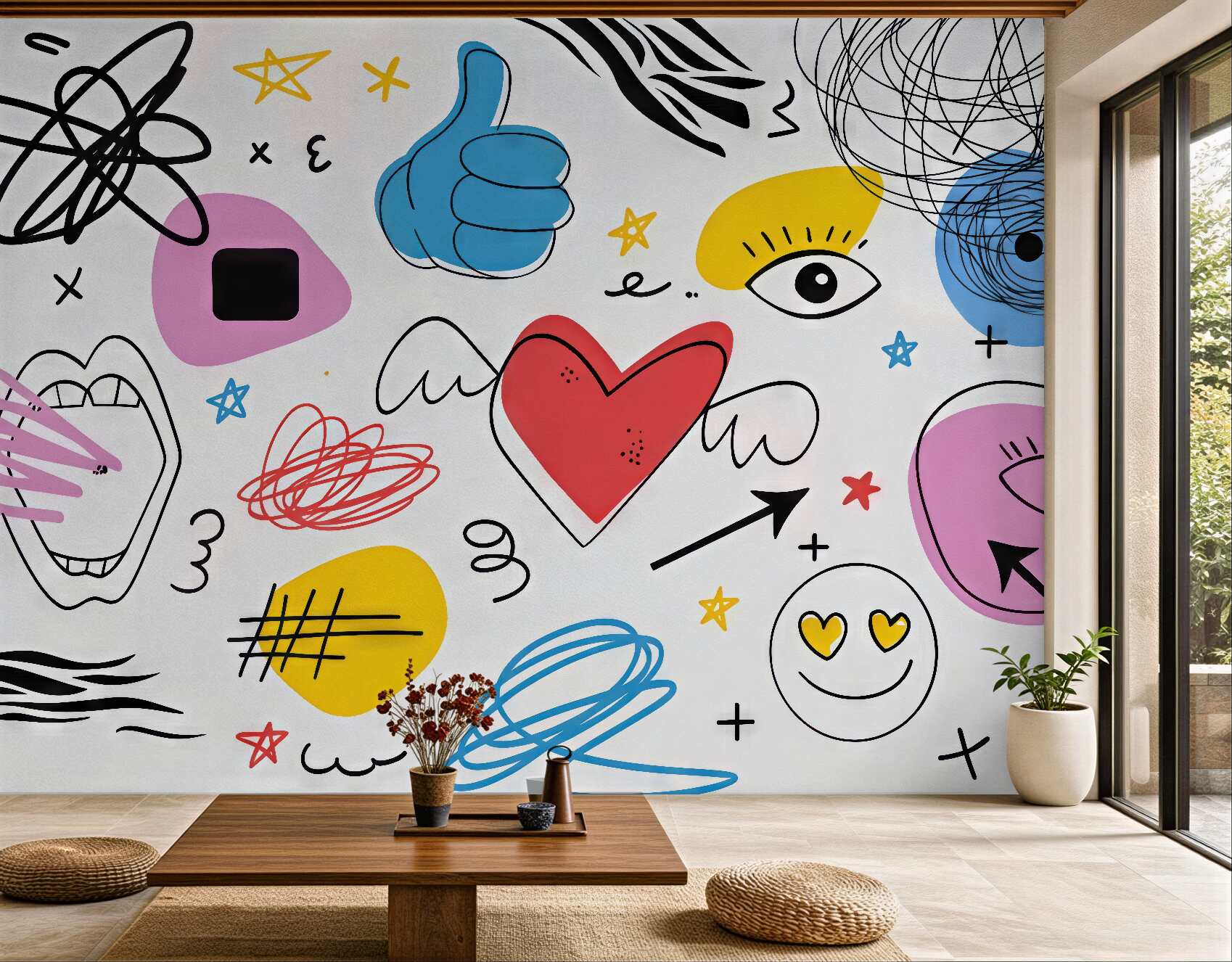 Fototapeta kolorowe doodle w nowoczesnym chaosie