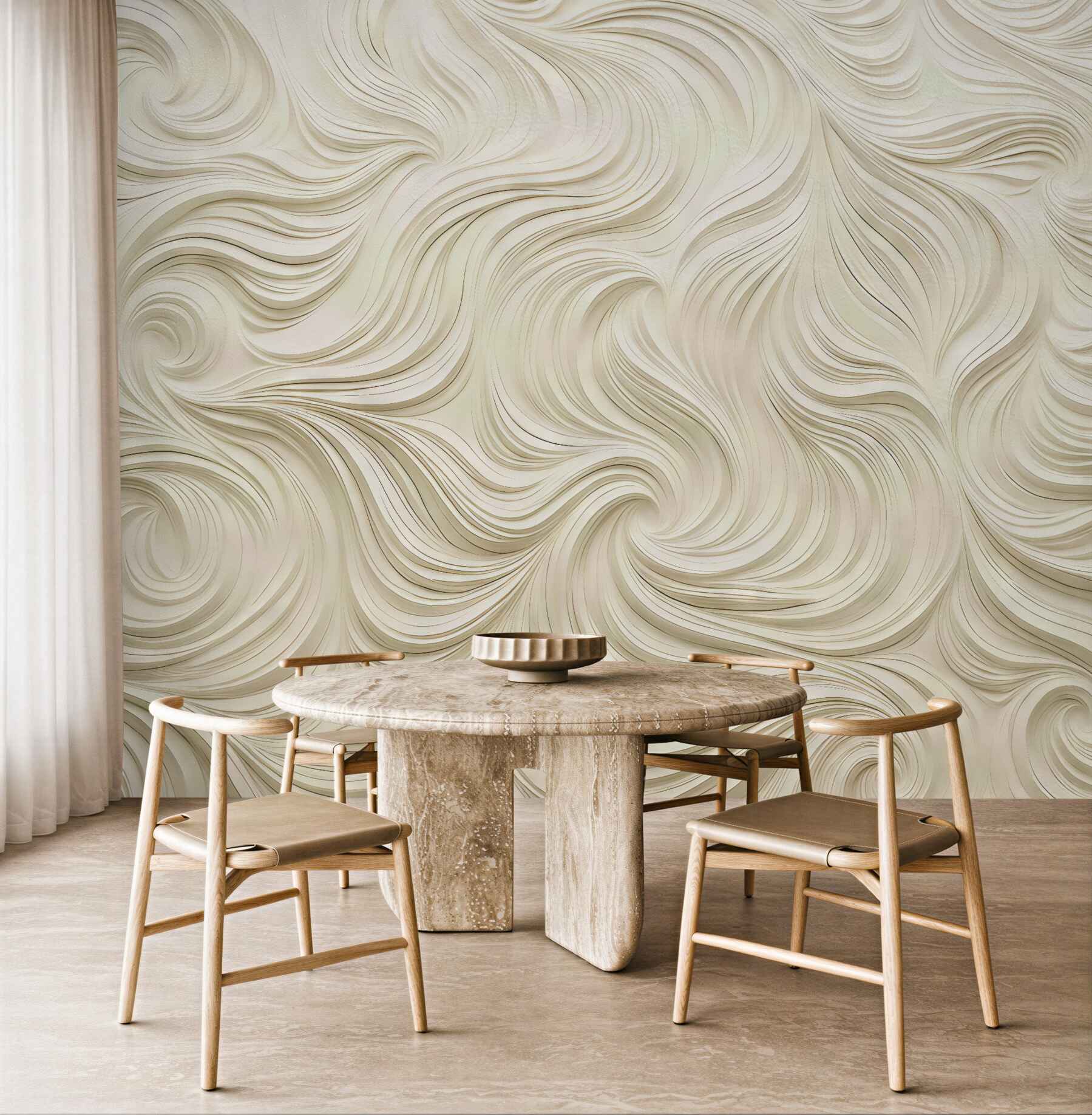 Fototapeta kremowe wiry eleganckiej abstrakcji