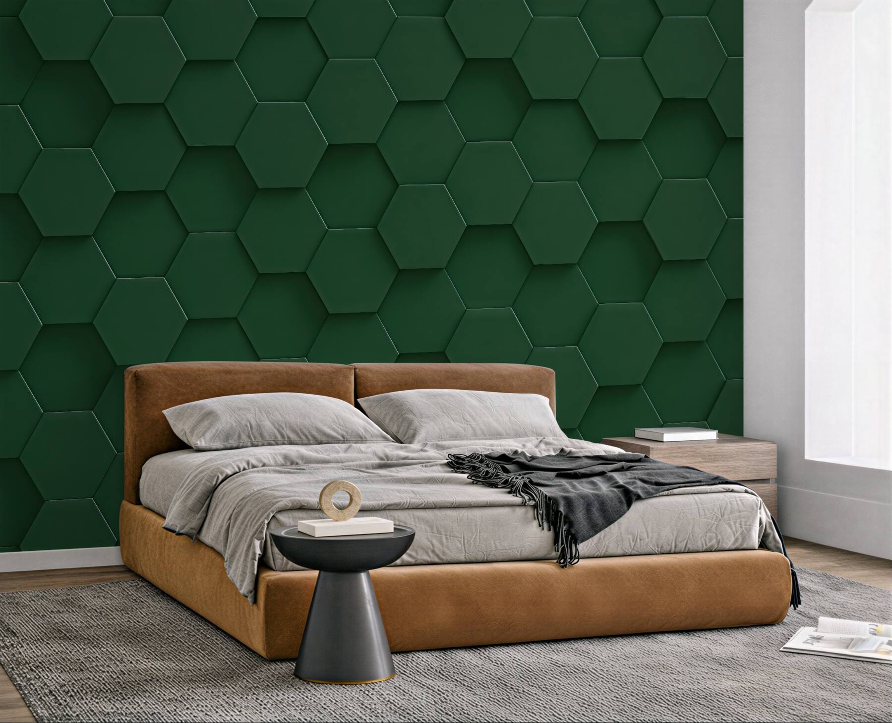 Fototapeta zielona geometryczna mozaika 3d