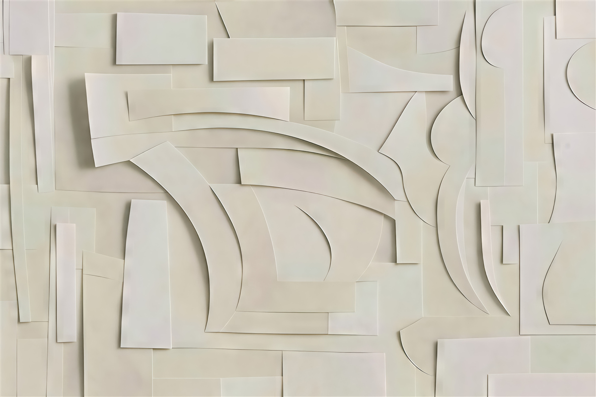 Fototapeta kremowa abstrakcja geometryczna 3d