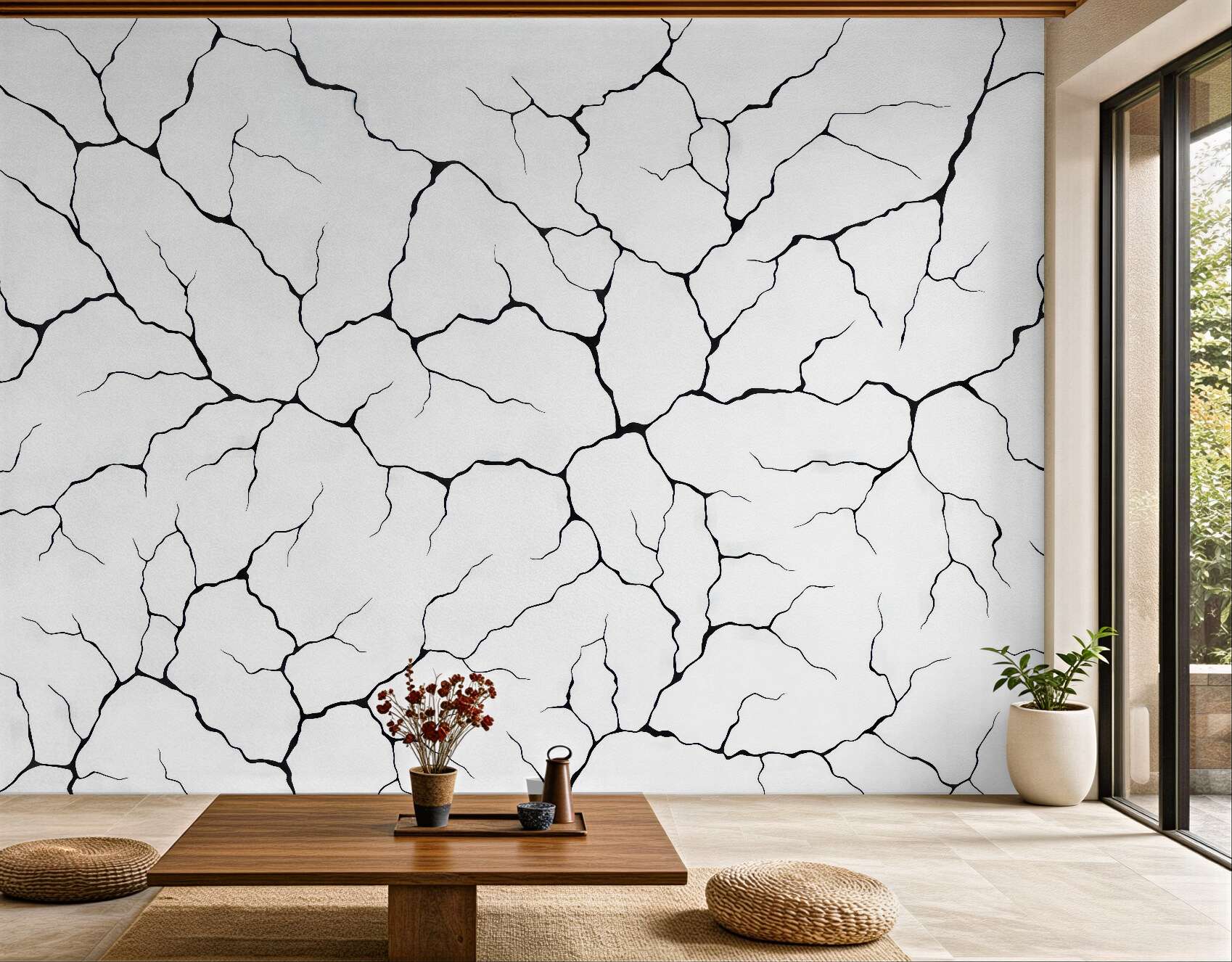 Fototapeta minimalistyczna biała spękana struktura