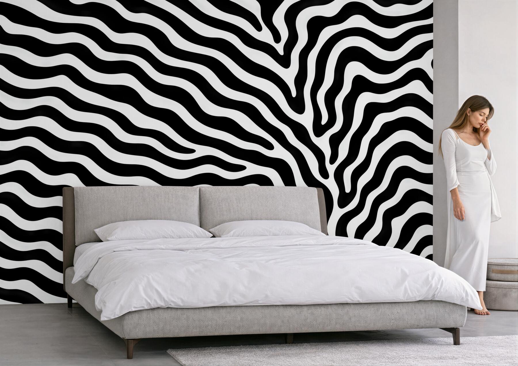 Fototapeta zebra w nowoczesnych falach