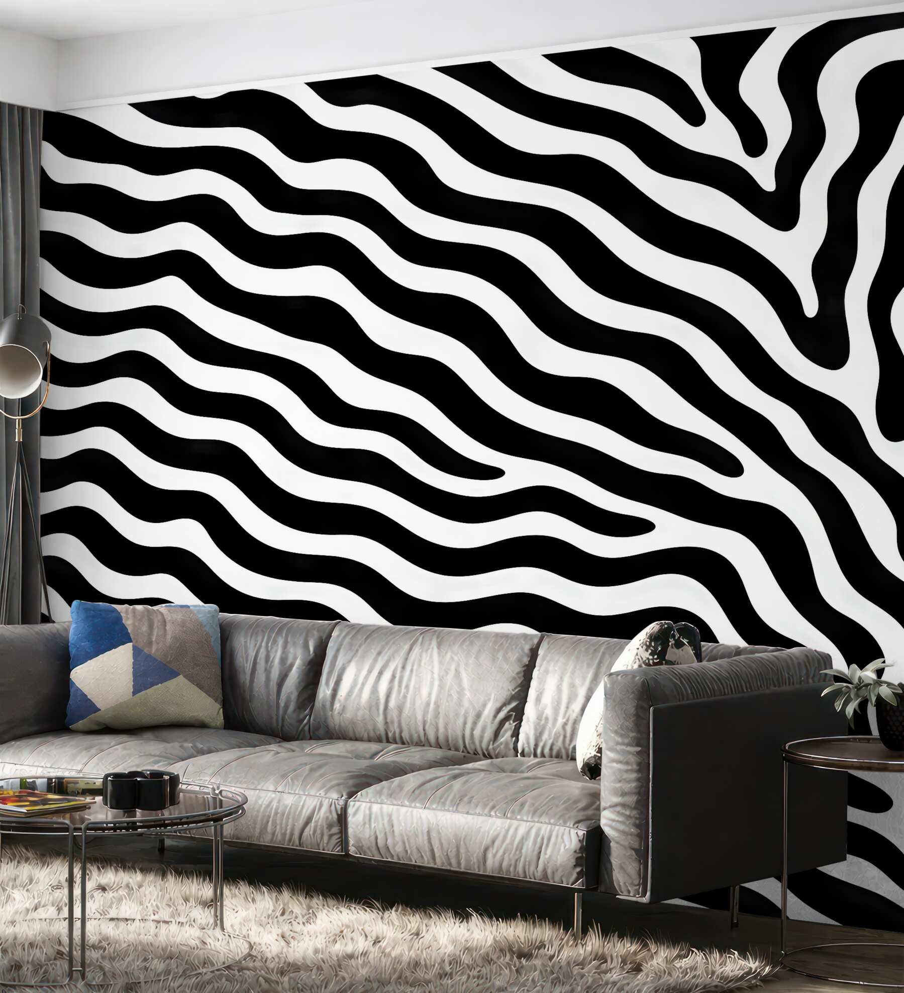 Fototapeta zebra w nowoczesnych falach