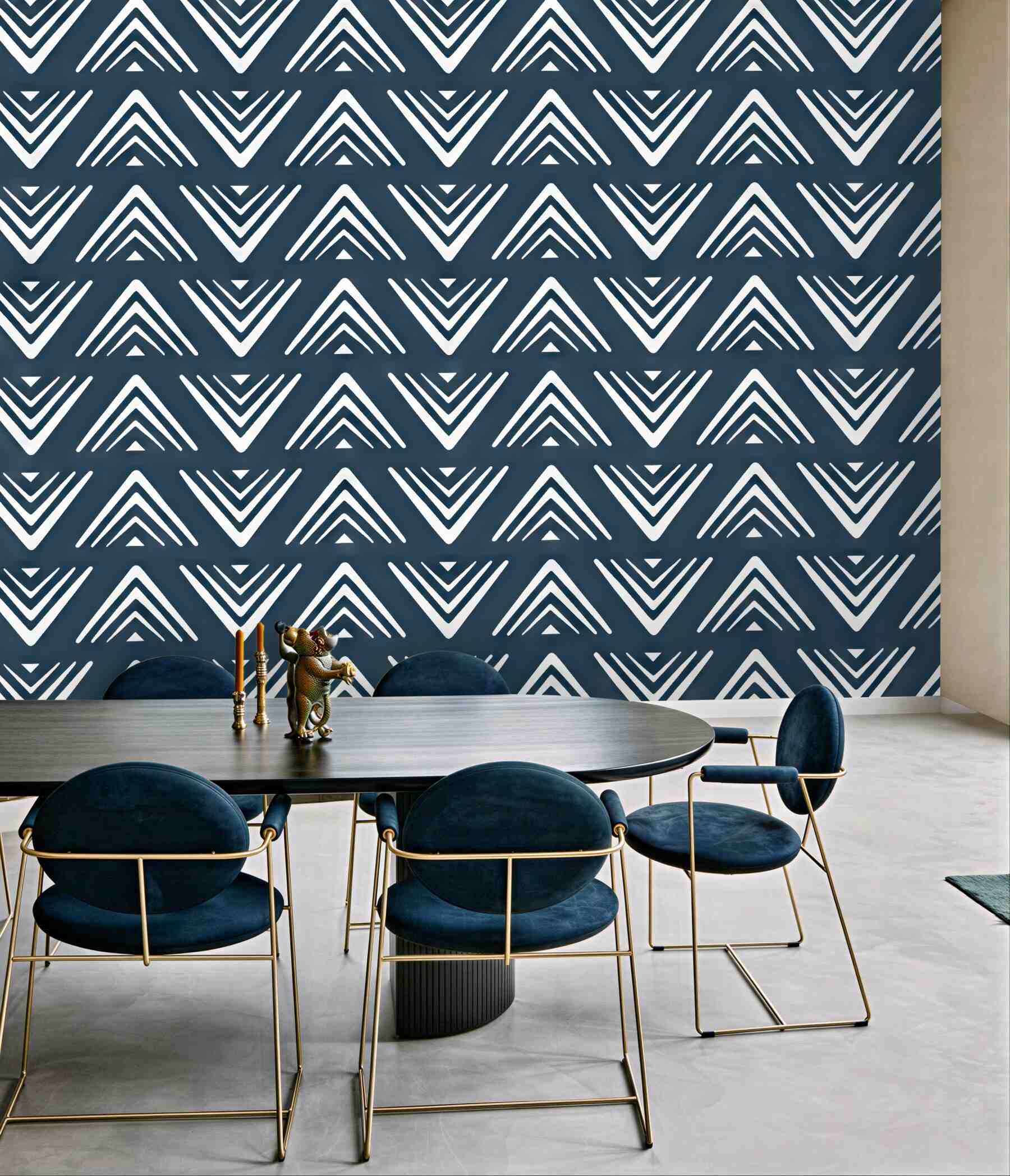 Fototapeta geometryczne strzałki w granacie