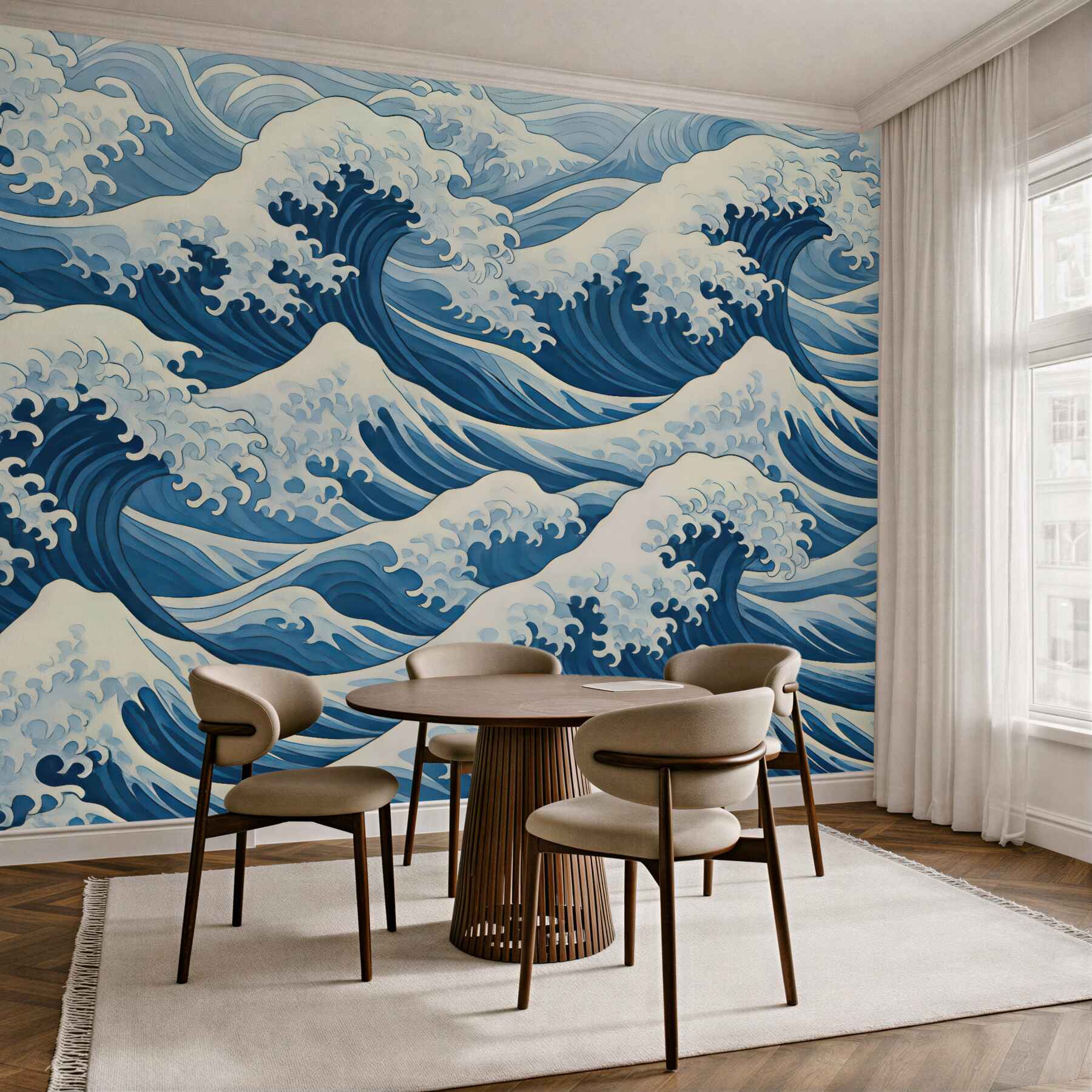 Fototapeta dynamiczne błękitne fale oceanu
