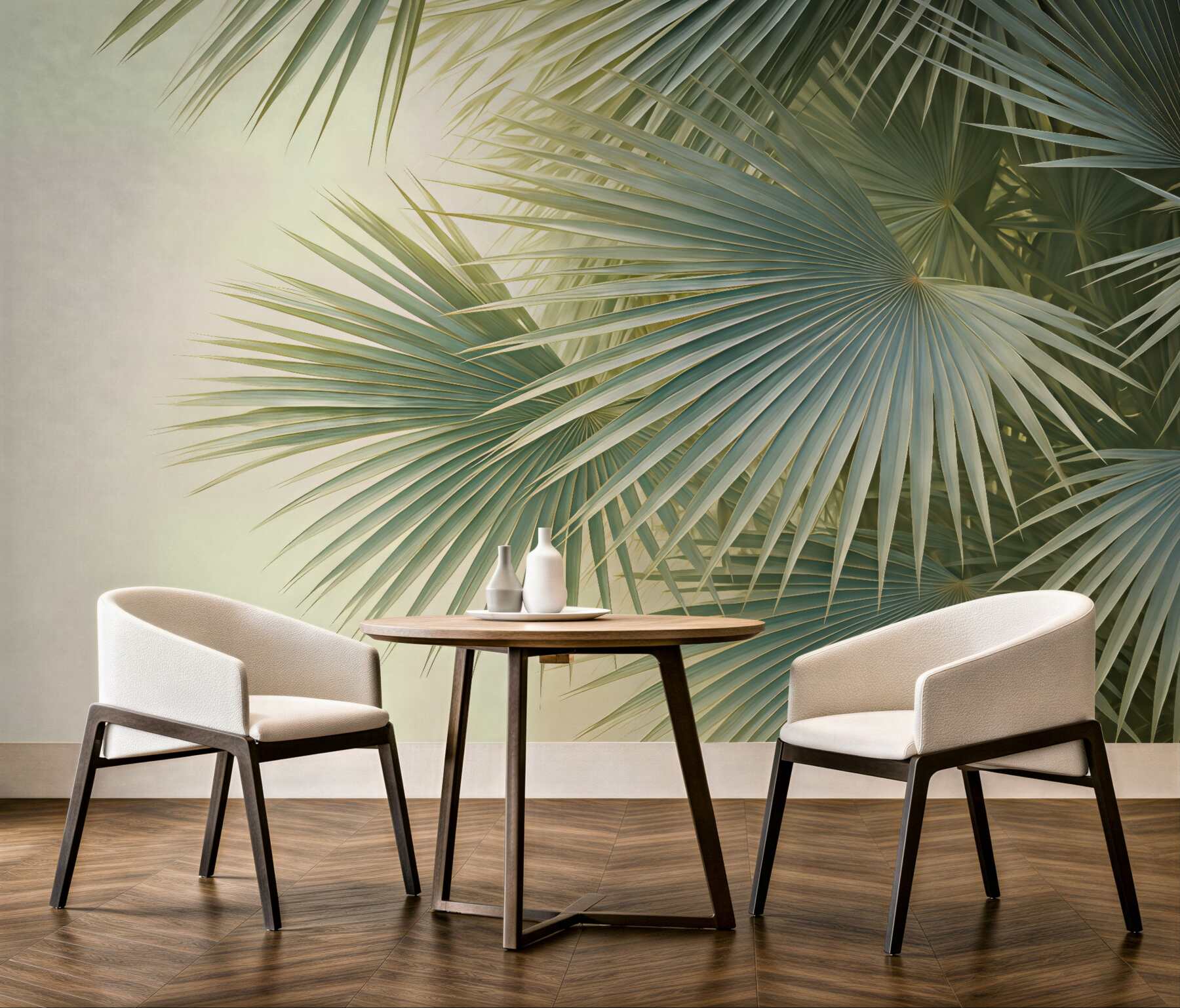 Fototapeta tropikalne wachlarze palm w zieleni