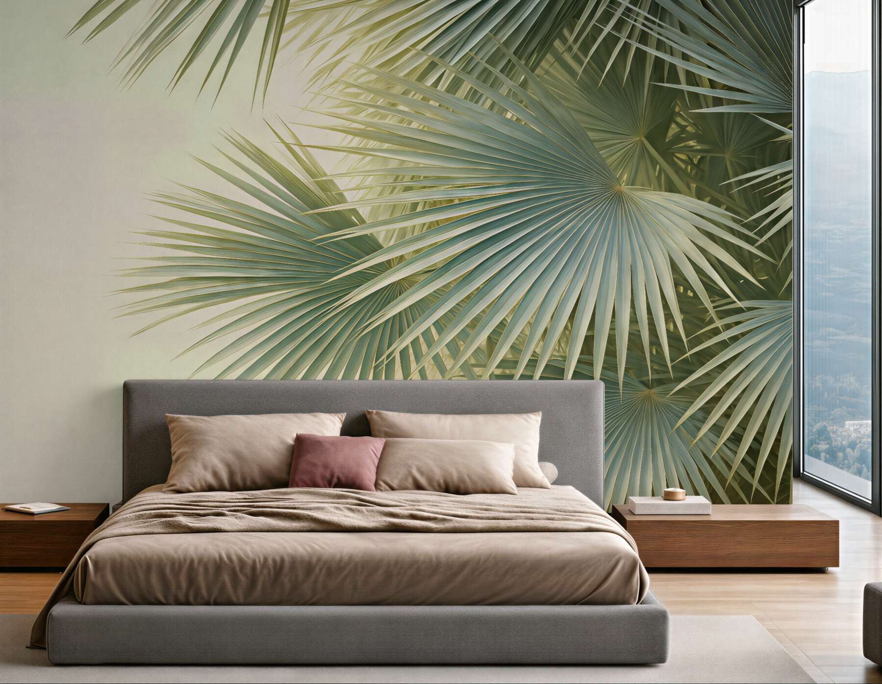 Fototapeta tropikalne wachlarze palm w zieleni