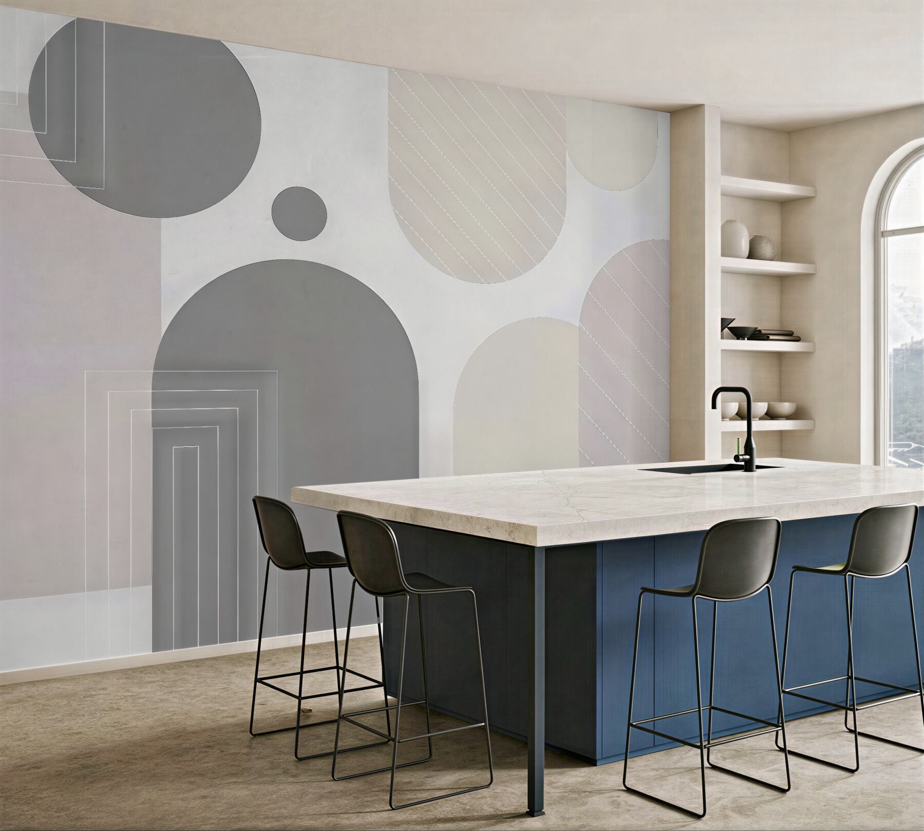 Fototapeta geometryczna harmonia w pastelowym minimalizmie