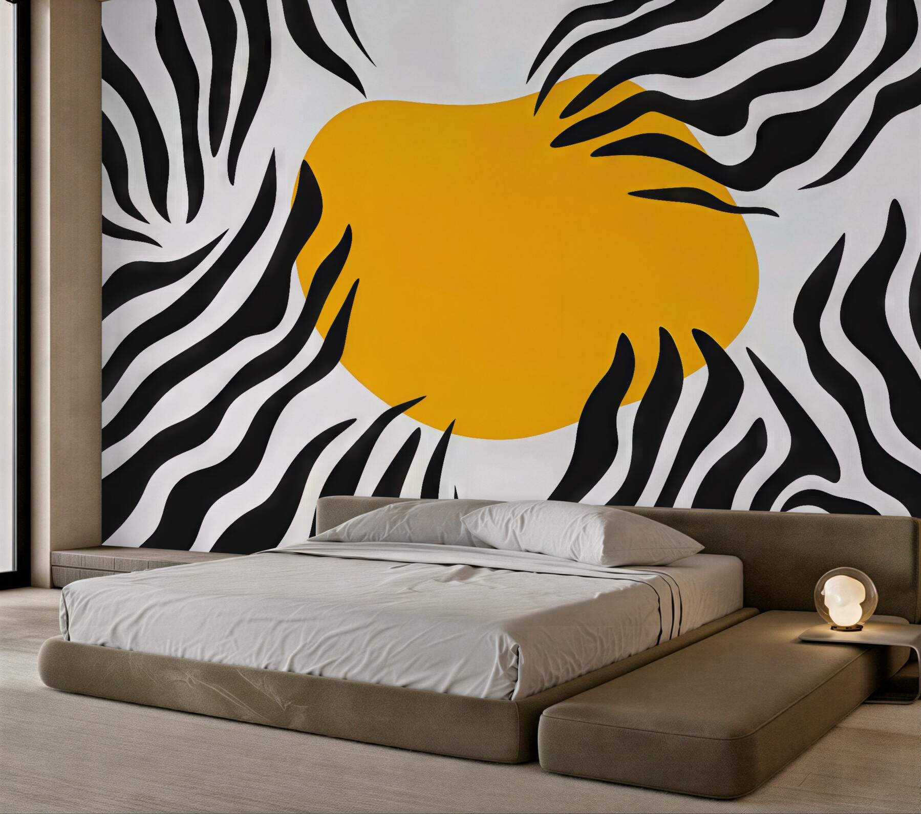 Fototapeta zebra i złote słońce