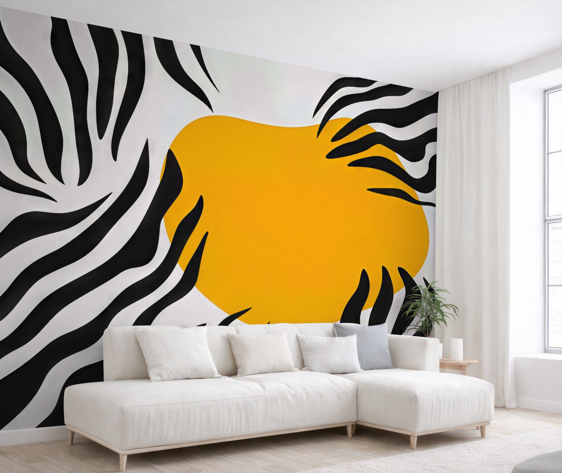 Fototapeta zebra i złote słońce